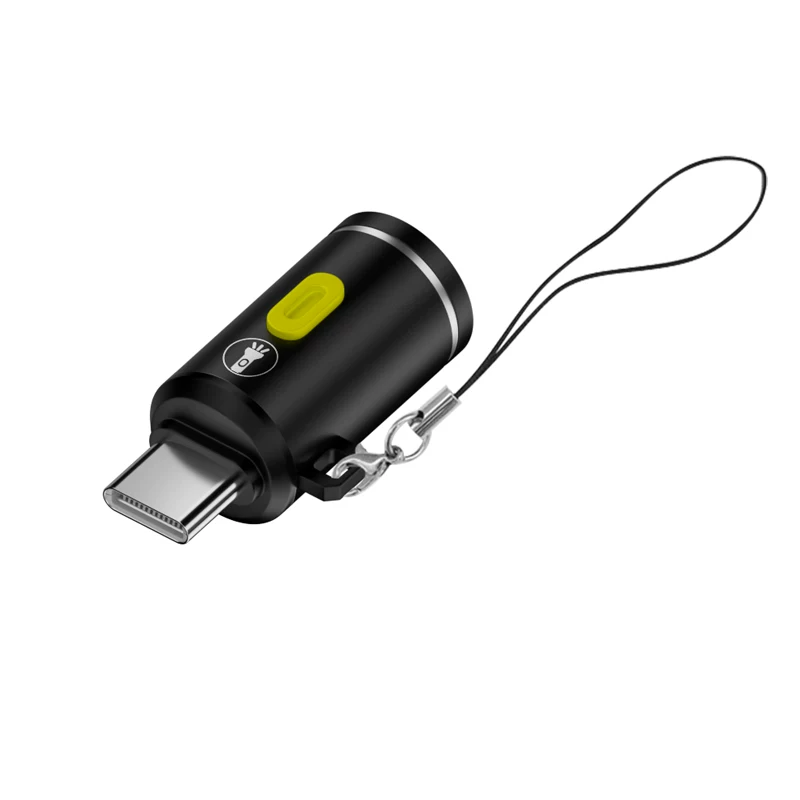 Đèn pin di động gắn ngoài cho điện thoại di động, đèn mini USB, sạc dự phòng, chiếu sáng khẩn cấp trong nhà ngoài trời, không cần sạc, đèn bổ sung khi chụp ảnh, móc khóa mini, đèn mạnh, di động, Type-C, dùng cho du lịch, cắm trại.