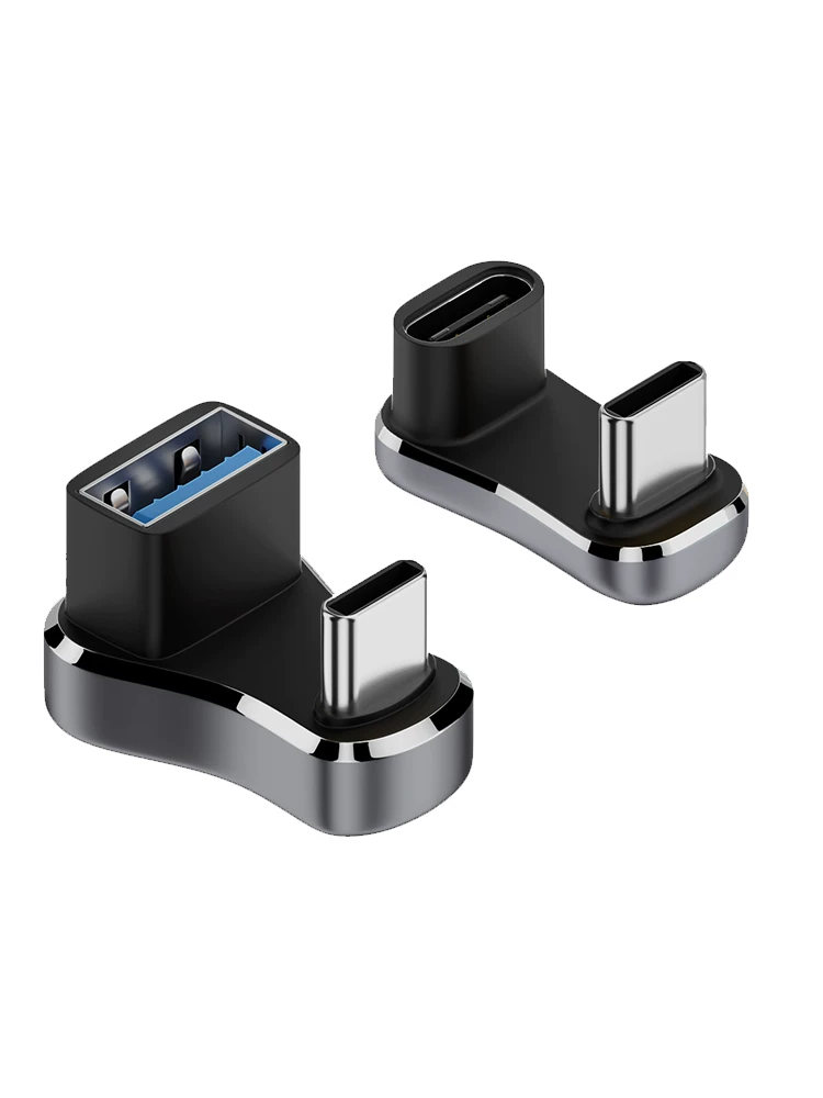 Bộ chuyển đổi Type-C nam sang nữ hình chữ U, cổng sạc nhanh USB-C nam sang nữ PD140W, bộ chuyển đổi OTG cho điện thoại di động, không cản tay, phù hợp với máy chơi game cầm tay Steam Deck và máy chơi game Switch.
