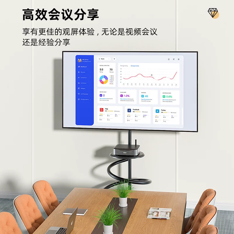 Giá đỡ tivi nghệ thuật dạng xoắn ốc bằng sắt kim loại đặt sàn phù hợp cho Xiaomi Konka 32-43- 55-65inch