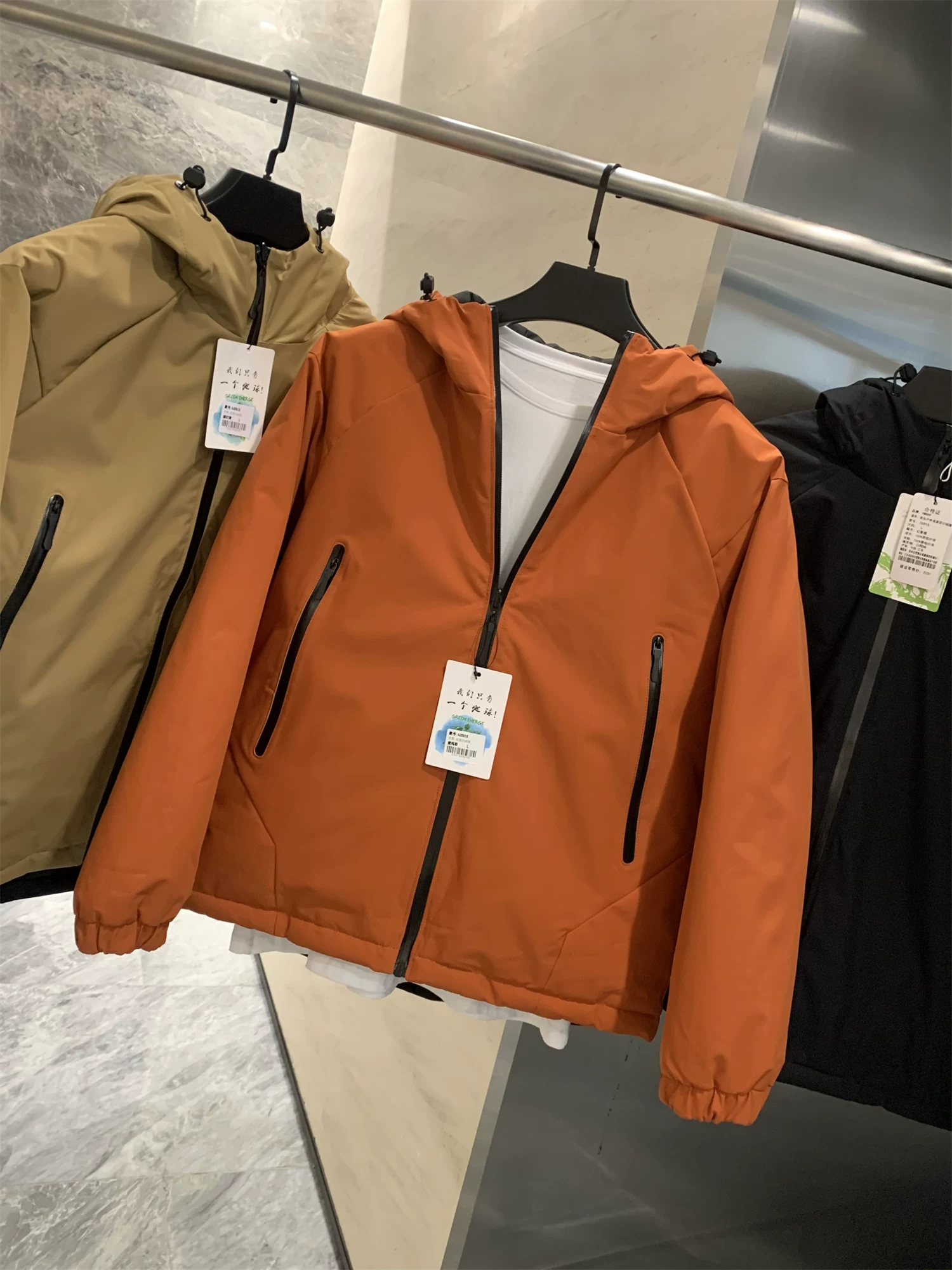 Áo khoác phao có mũ trùm đầu dành cho nam, chất liệu lông vũ trắng 90%, chống gió và chống thấm nước, kiểu dáng Don Quixote.