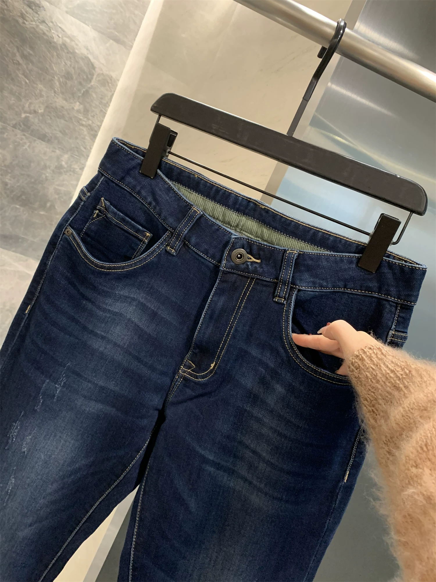 Don Quixote dòng H! Dòng Cloud! Quần jean nam ống thẳng chất liệu cotton mềm mại, co giãn, thích hợp cho mùa thu