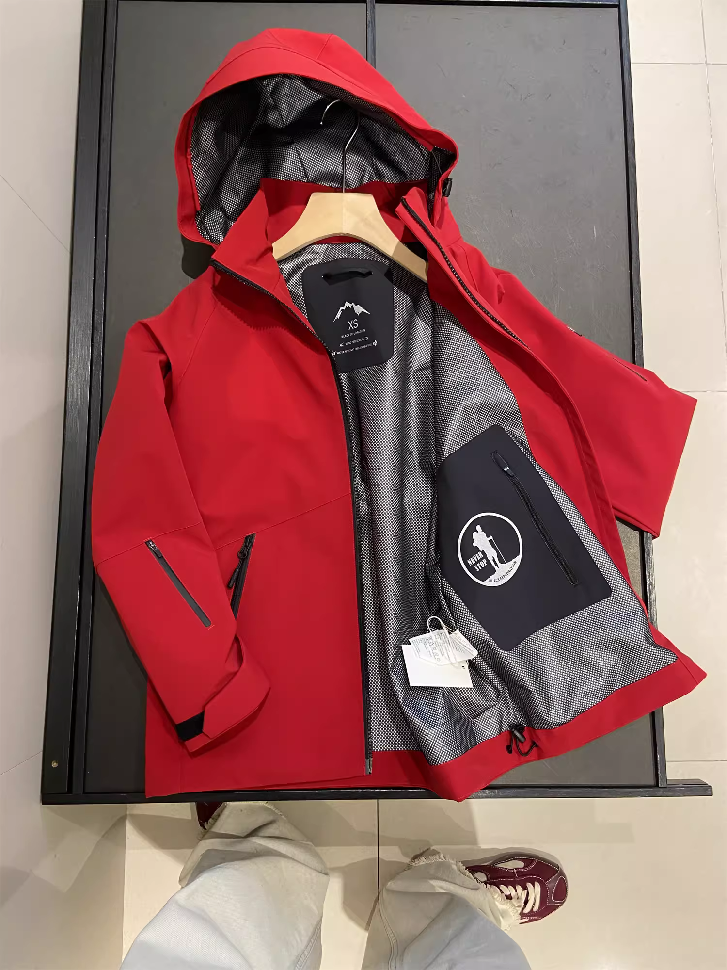 Mái che ngoài trời tối thượng của Don Quixote! Áo khoác đôi bằng vải G chống thấm nước + phản quang nhiệt, áo khoác leo núi, hợp thời trang.