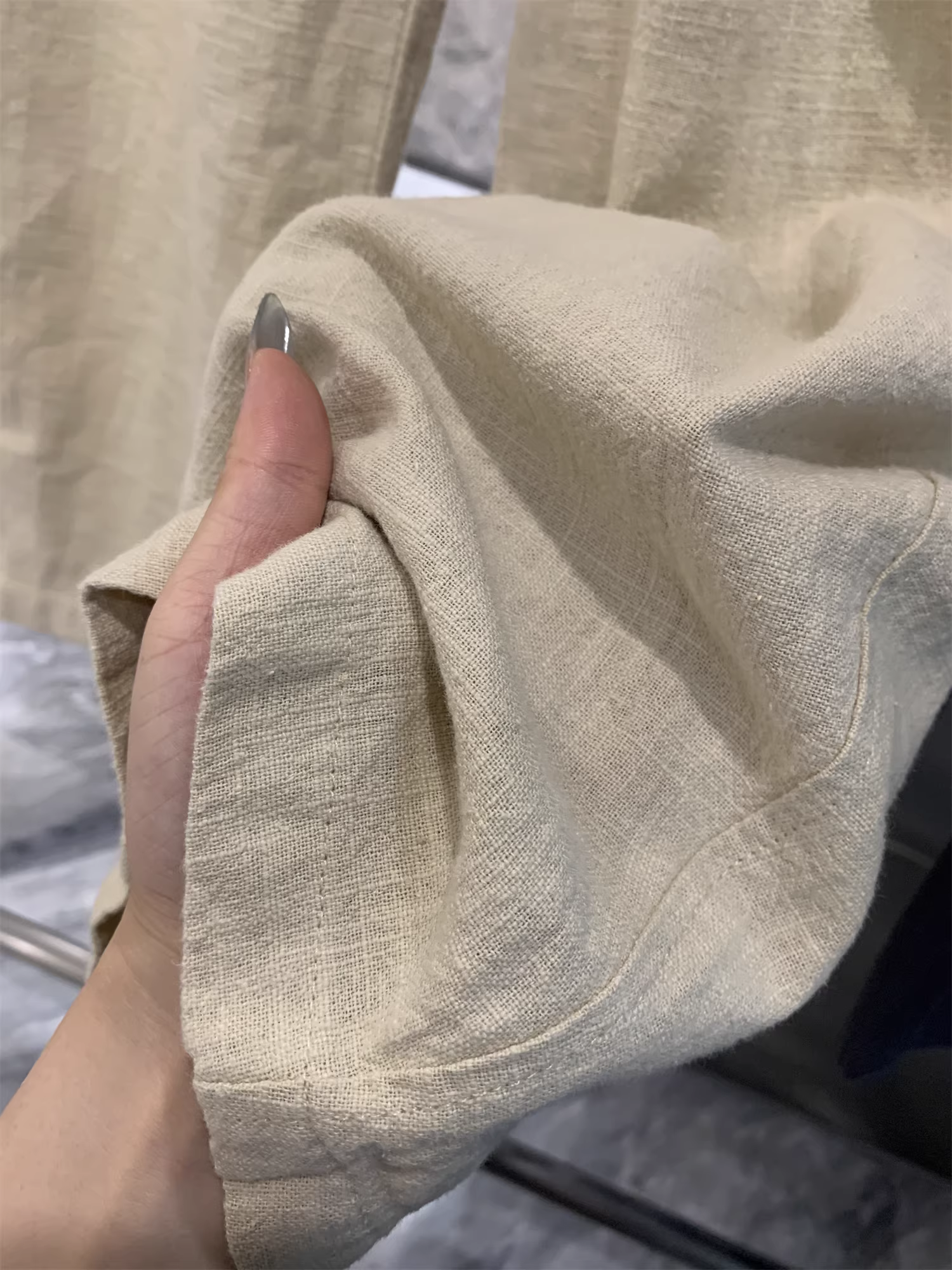 Quần nam chất liệu pha ramie giặt mềm Don Quixote! Quần mùa hè nam lưng thun, màu trơn, dáng rộng, thẳng, phong cách thường ngày