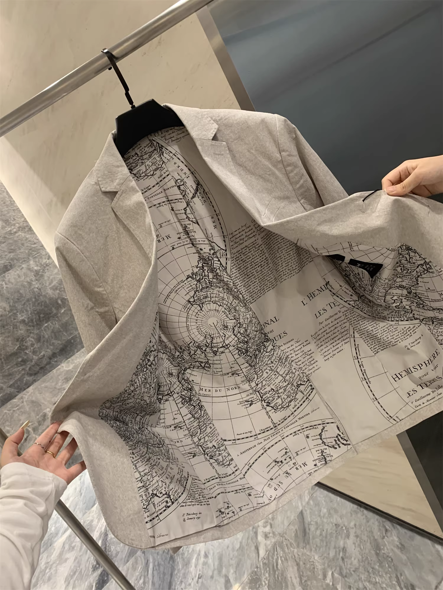 Don Quixote, vải lanh + cotton! Đã giặt sạch! Áo blazer kiểu doanh nhân lịch sự.