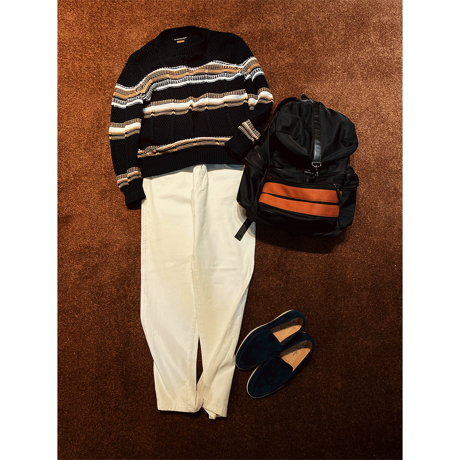 Áo len nam phong cách Don Quixote cổ điển Ý! Chất liệu jacquard dệt thô bền chắc! 100% cotton chải kỹ, thích hợp cho mùa thu đông.