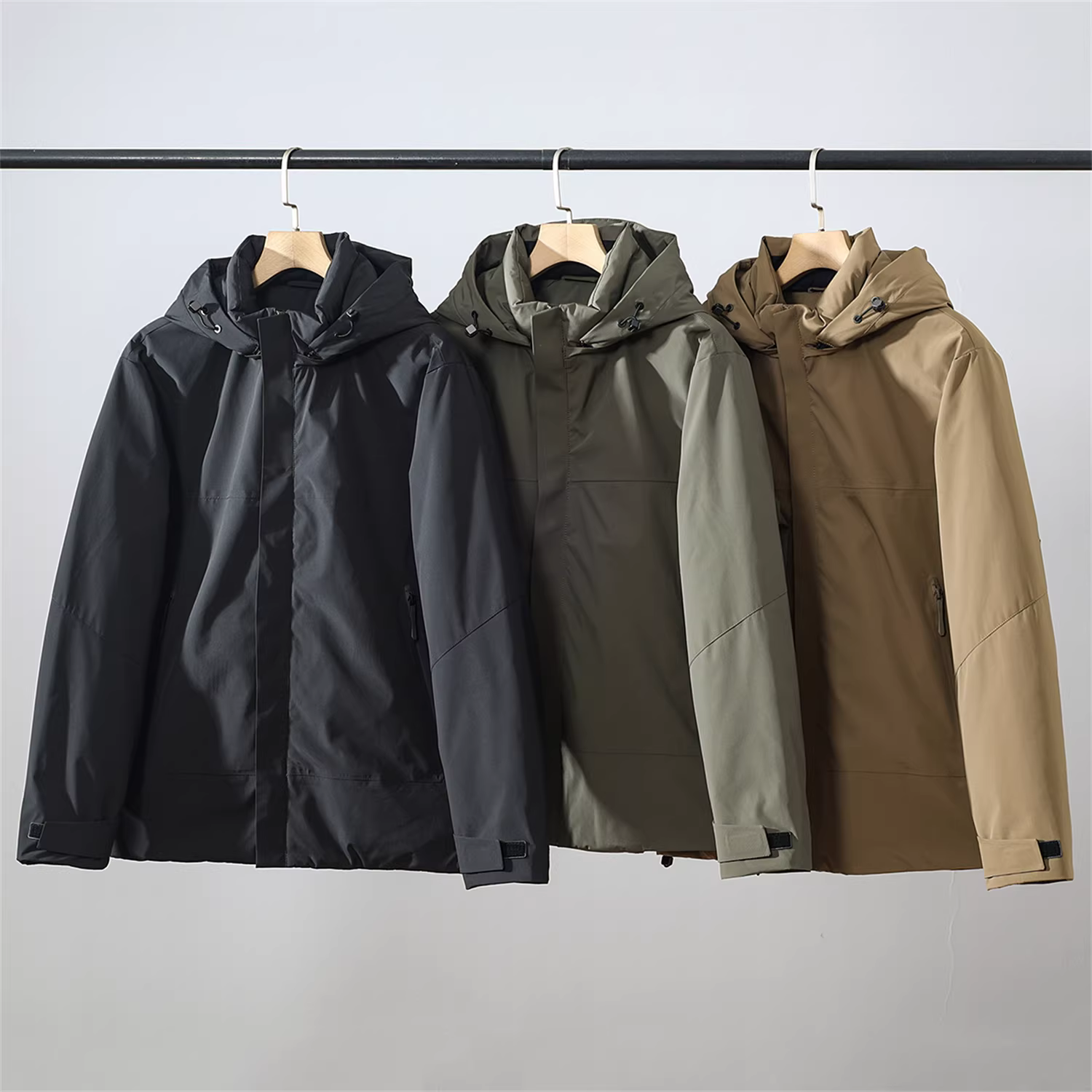 Vải ngoài trời ba lớp chống thấm Don Quixote! 90% lông vịt, mềm mại và ấm áp! Áo khoác phao có mũ thời trang dành cho nam mùa đông.