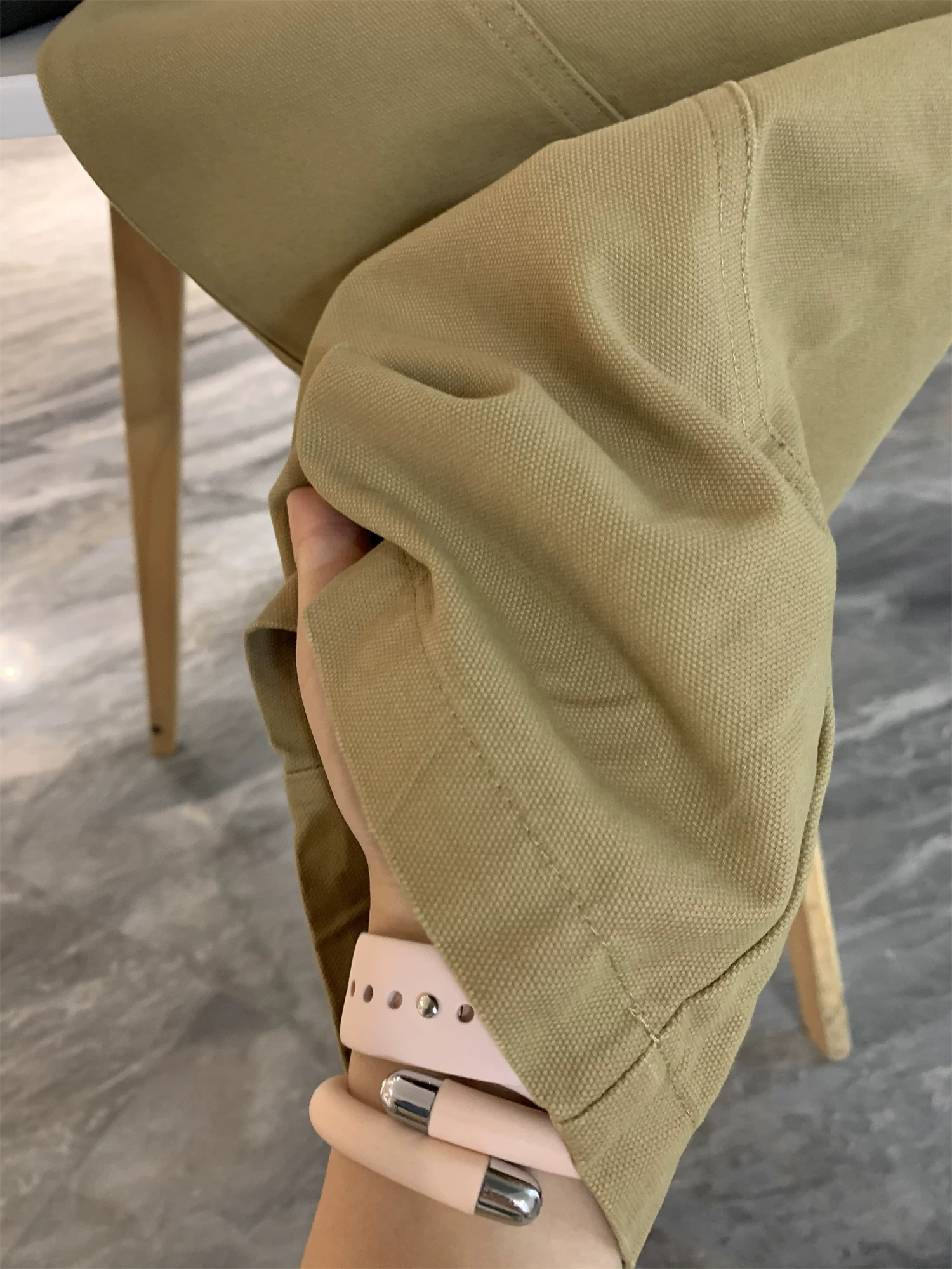 Thương hiệu thời trang Nhật Bản Don Quixote! Chất liệu cotton nguyên chất đã qua xử lý! Quần dài nam mùa thu màu trơn dáng rộng phong cách casual