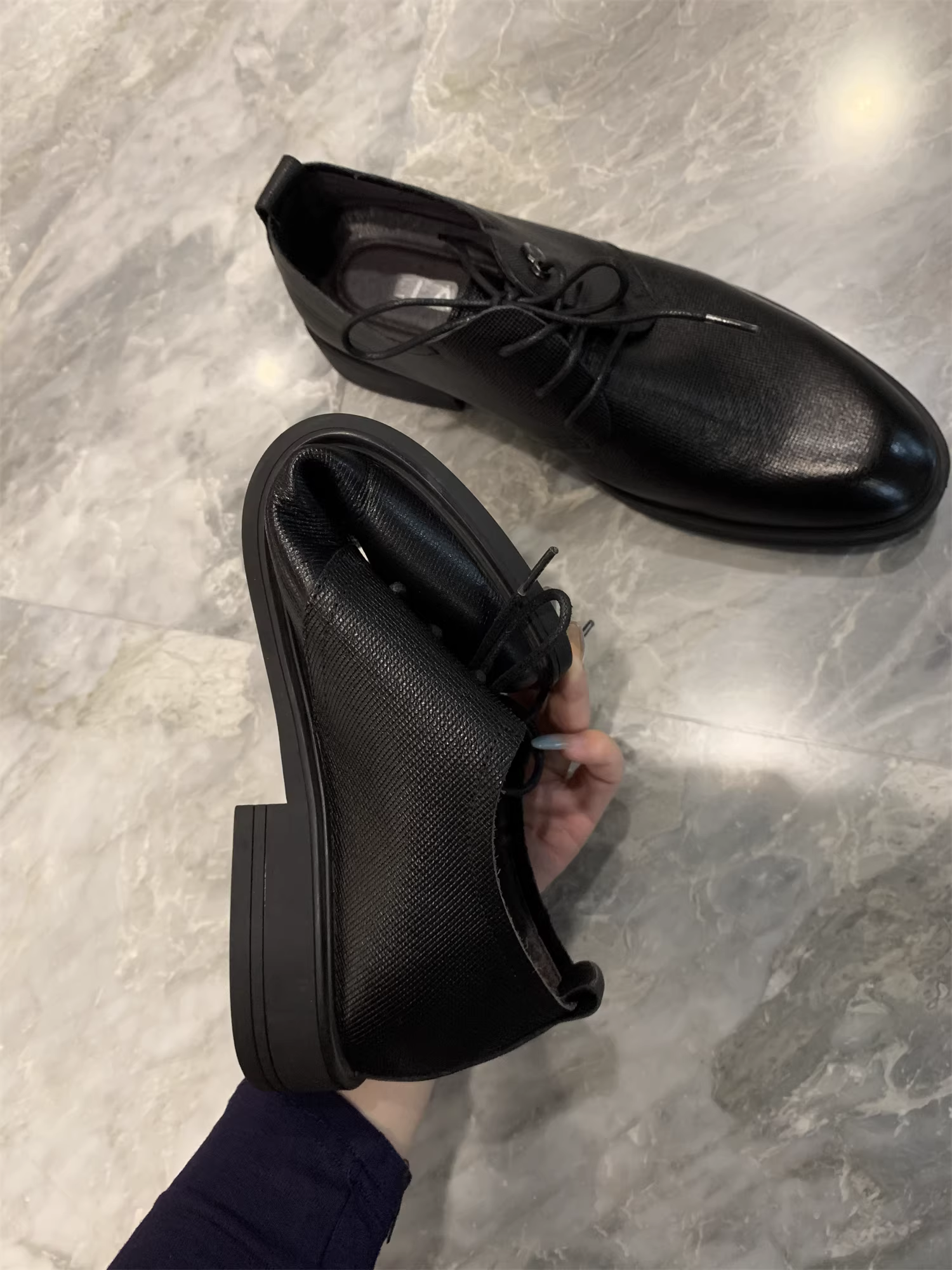 Don Quixote Ưu đãi hấp dẫn! Mặt trên chất liệu da! Giày da thật kiểu dáng công sở lịch lãm, mũi tròn, buộc dây dành cho nam.