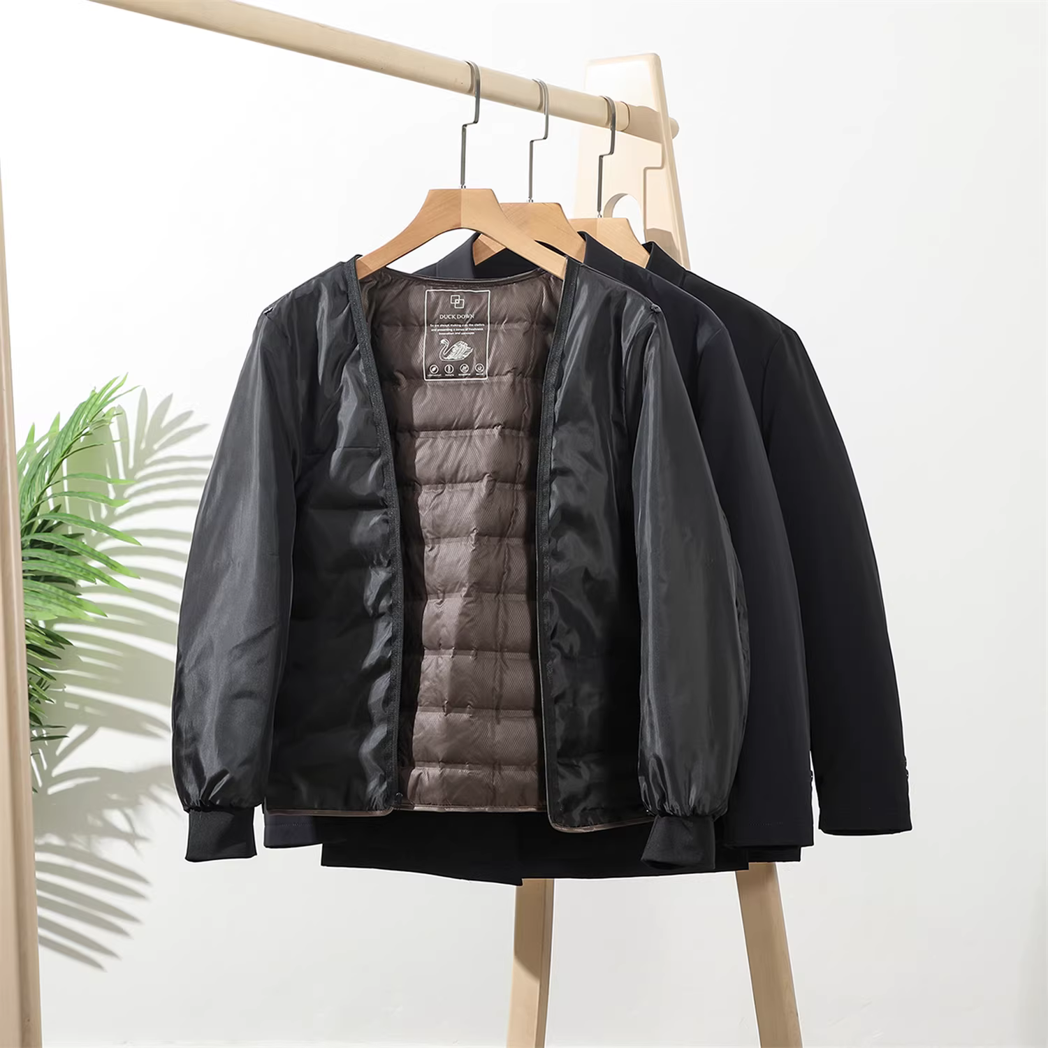 Phong cách doanh nhân Don Quixote! Lớp lót bên trong có thể tháo rời! Áo khoác lông vũ nam mùa đông có cổ.