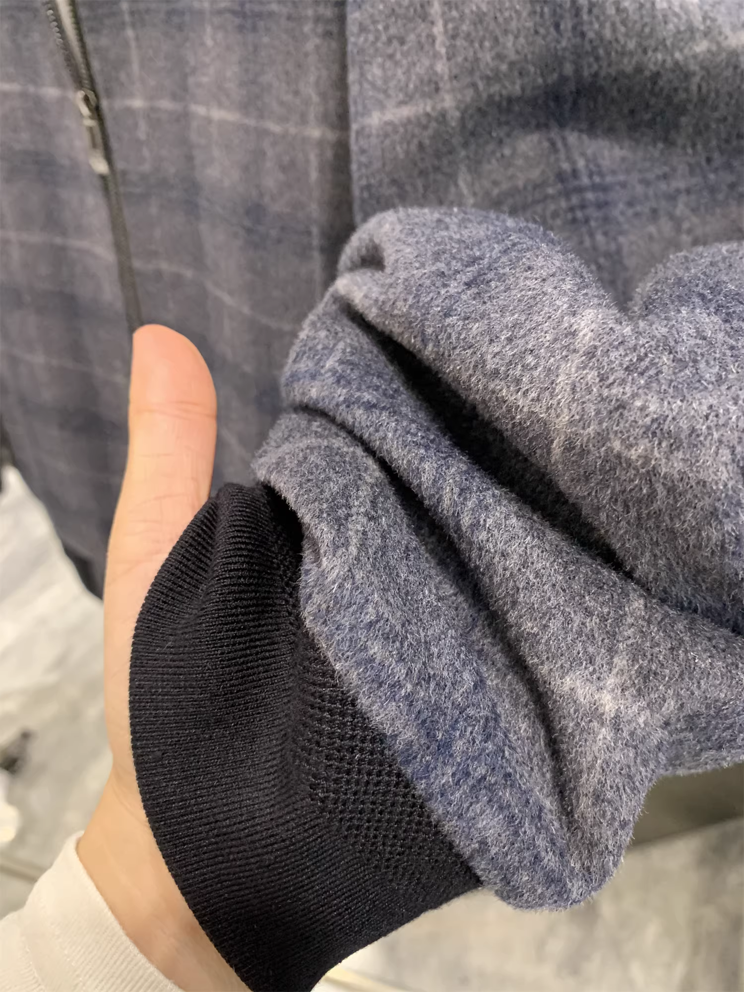 Áo khoác len ngắn kẻ ca rô cổ bóng chày giữ ấm mùa đông cho nam, chất liệu 100% len cừu Don Quixote!