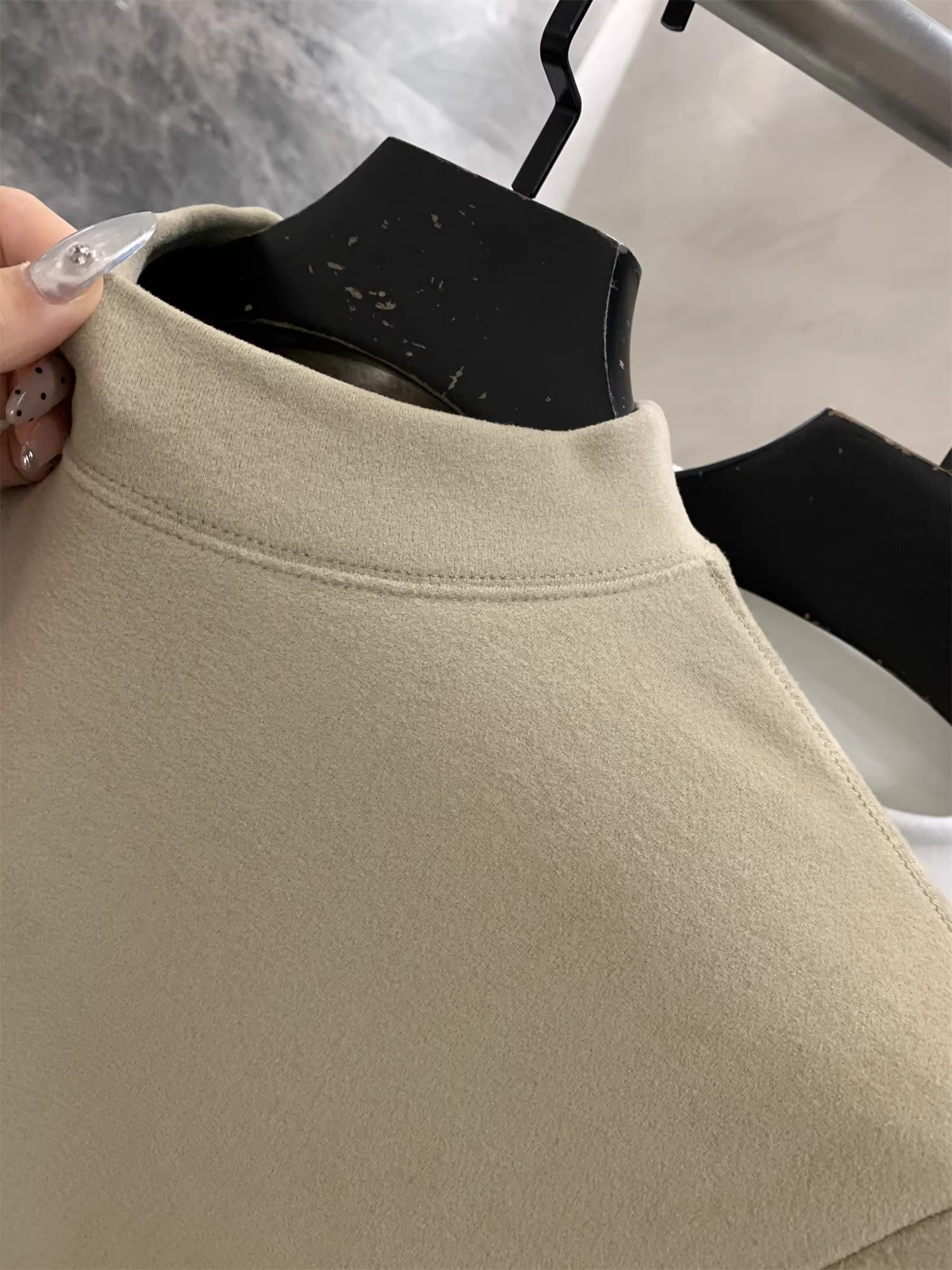 Công nghệ kháng khuẩn Don Quixote 7A! Lông cừu hai mặt cơ bản! Áo thun lớp nền ấm áp cổ cao nửa cổ màu trơn mùa thu đông.