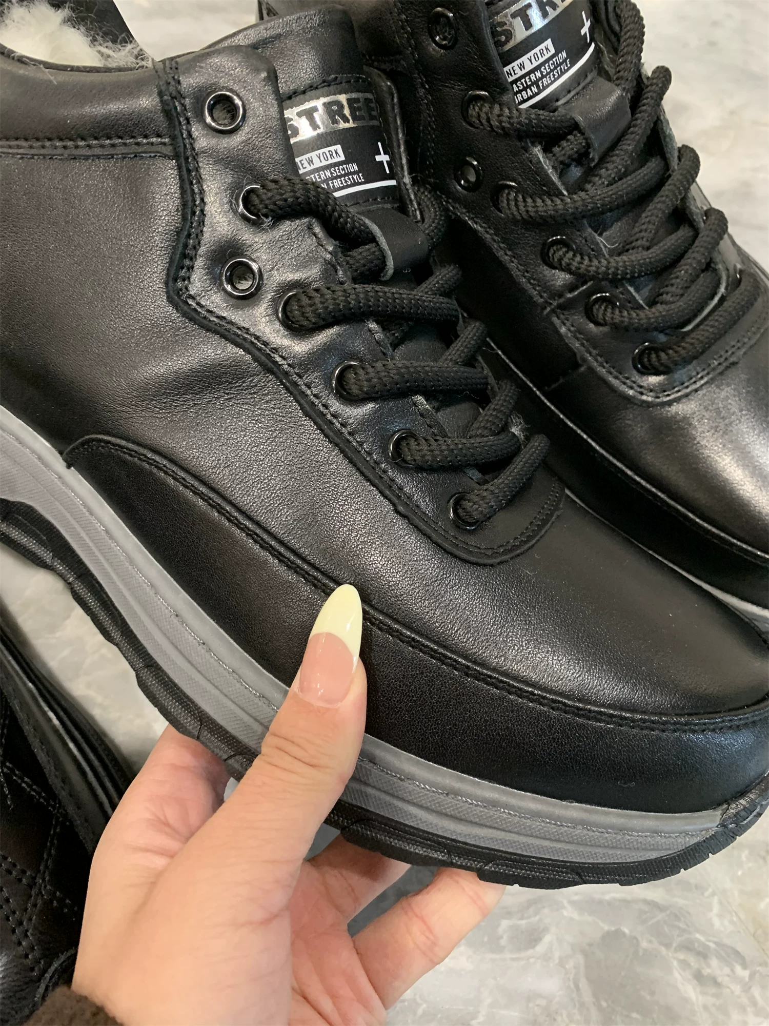 Don Quixote da bò lớp đầu tiên + lót len! Dày dặn để giữ ấm! Giày bốt và giày da nam mùa đông ấm áp.