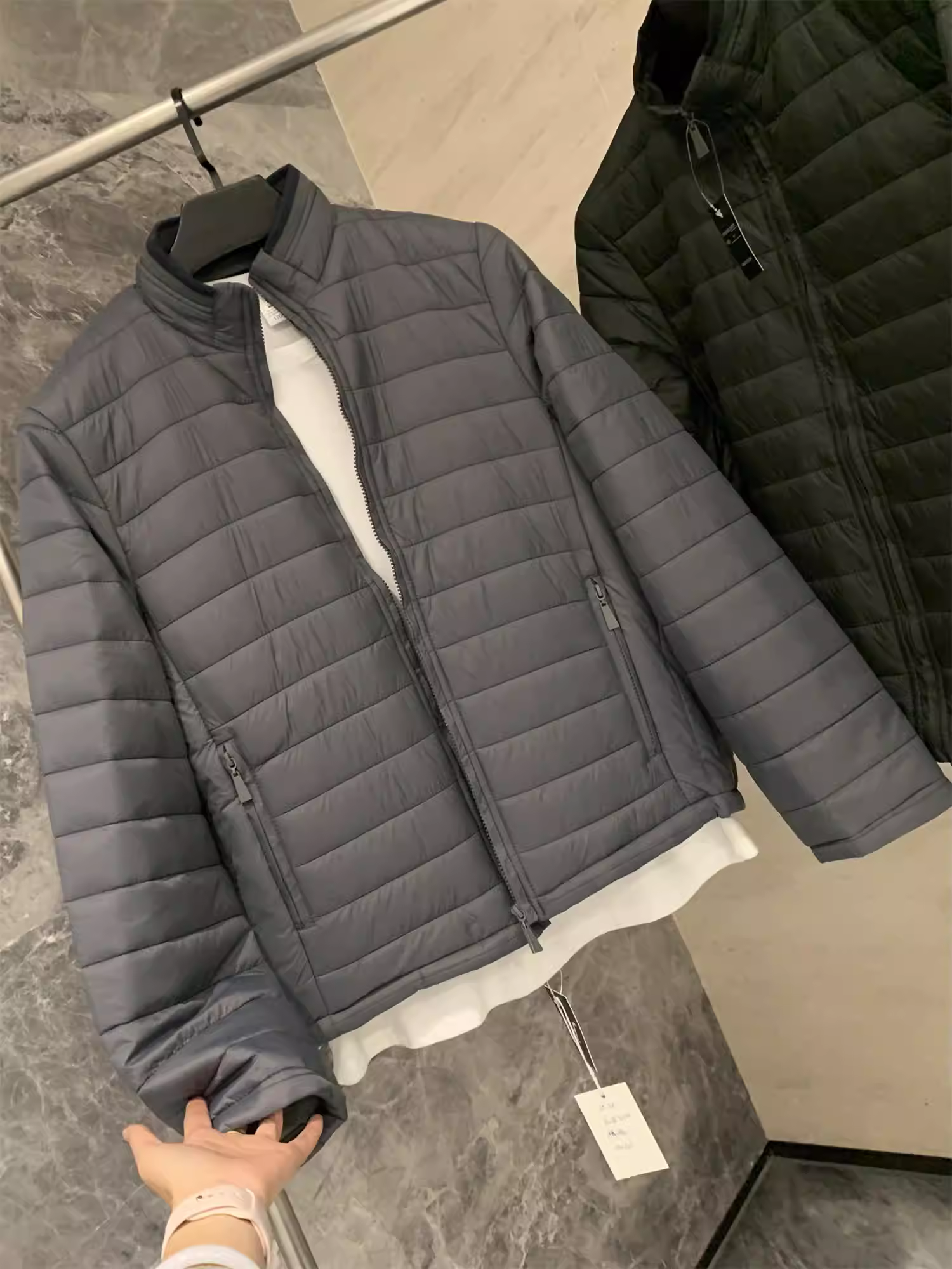 Don Quixote, hãy đến với nước Mỹ! Áo khoác cotton cổ đứng nhẹ, ấm áp, chống gió dành cho nam mùa thu đông, kiểu dáng thời trang