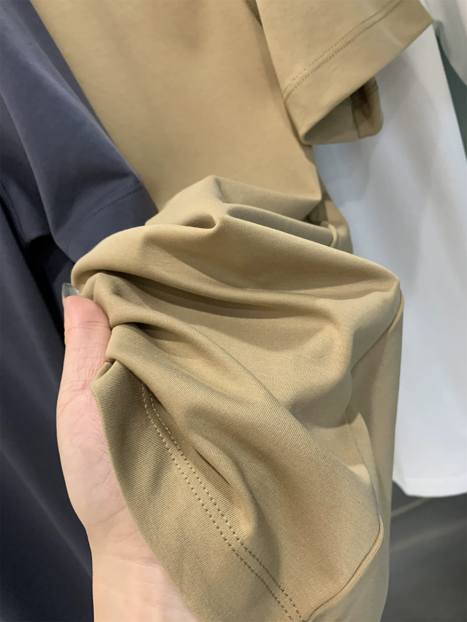 Don Quixote Liquid Ammonia P Cotton! Áo thun nam ngắn tay chống nhăn cơ bản đa năng màu trơn mùa hè xu hướng