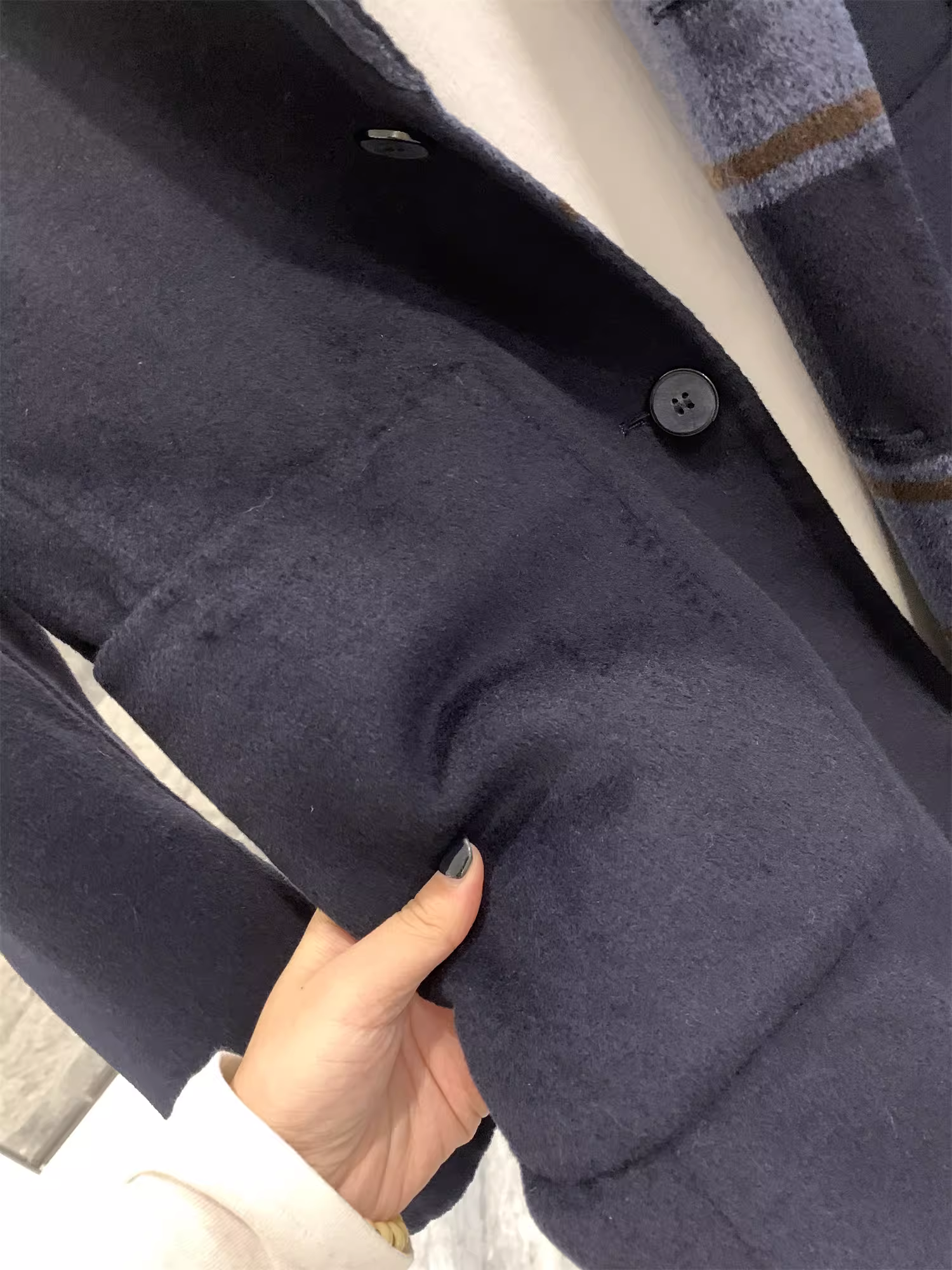 Áo khoác Don Quixote đặc biệt! Có thể mặc hai mặt! Chất liệu len pha! Áo khoác unisex dáng thẳng dài trung bình mùa thu đông, kiểu dáng thời trang.