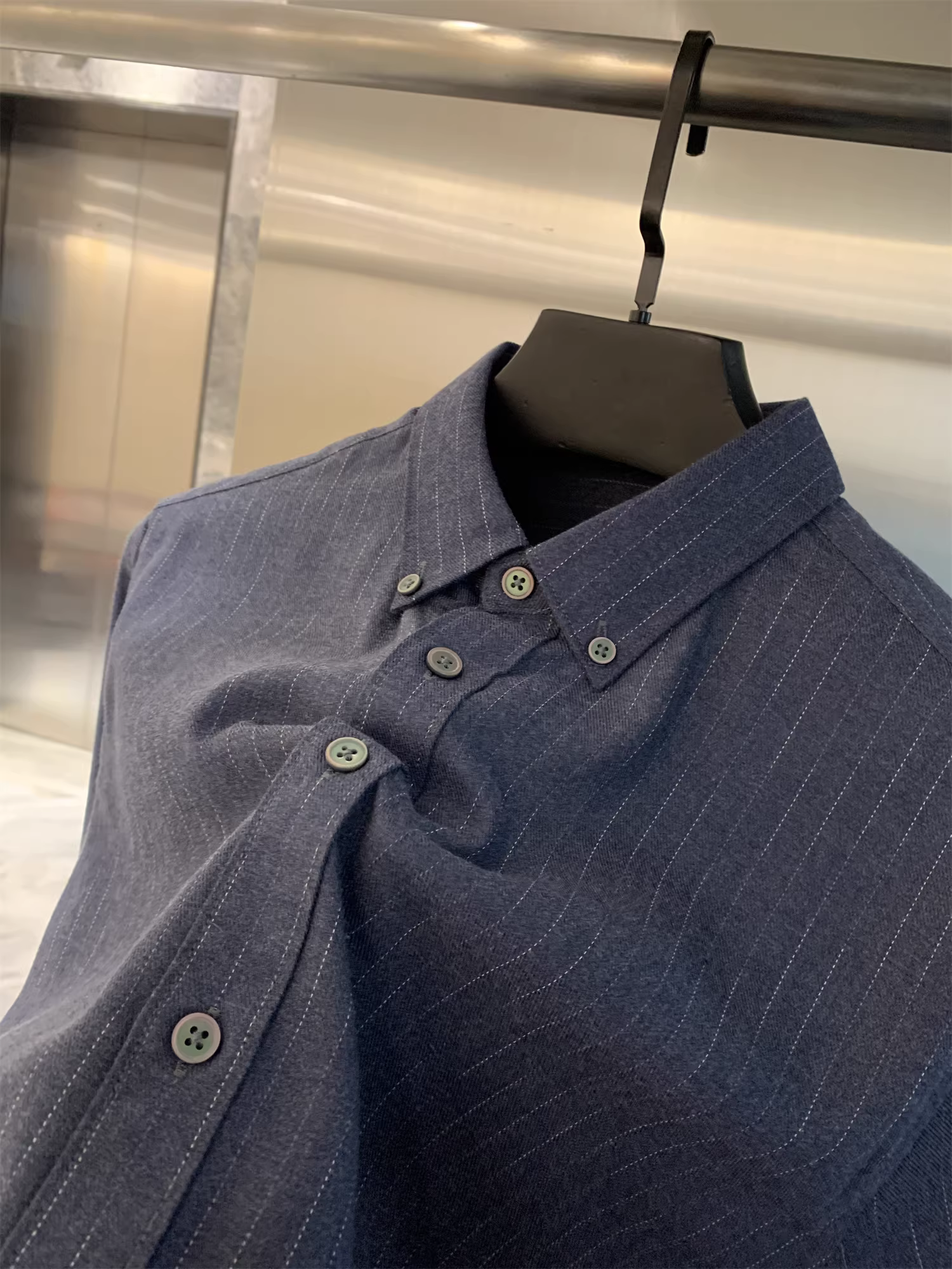 Vải chải kỹ hai mặt Don Quixote Warm! Áo sơ mi dài tay sọc dọc dành cho nam giới mùa xuân và mùa thu hợp thời trang