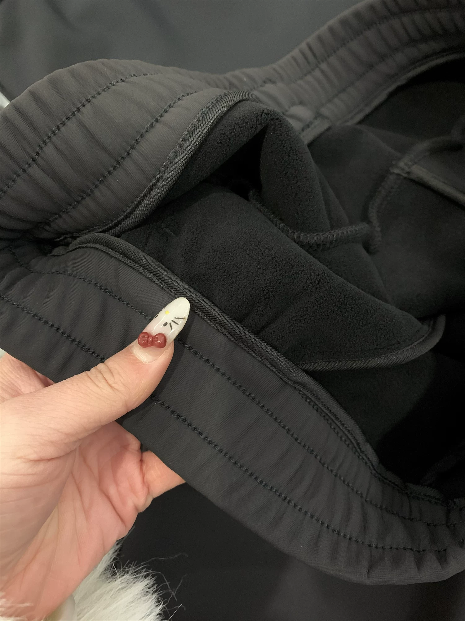 Công nghệ đen ba lớp của Don Quixote! Lớp lót lông cừu tích hợp! Quần âu nam ống đứng mùa thu đông