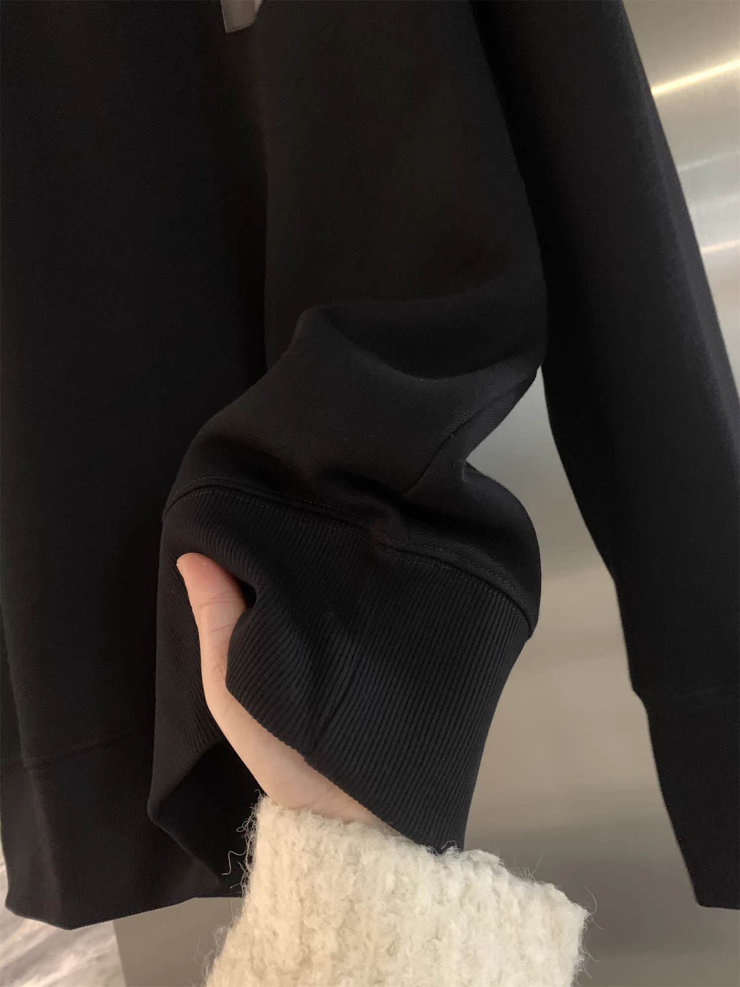 Don Quixote, một quý ông đích thực! Thiết kế túi da! Áo len nam có lớp lót thoáng khí, cổ trụ, nửa khóa kéo, kiểu dáng thường ngày.