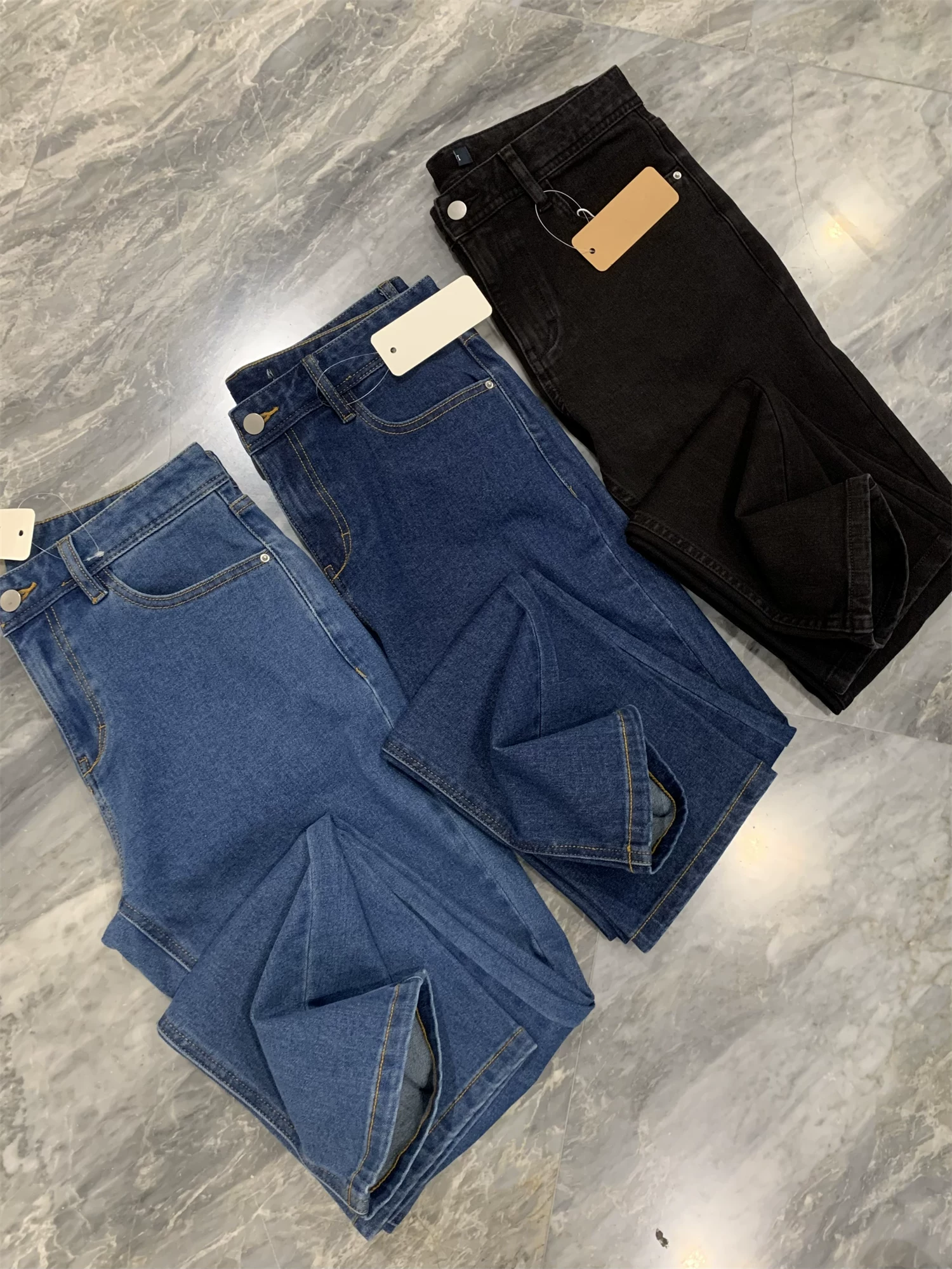 Don Quixote là một sản phẩm cổ điển và đa năng! Quá trình giặt enzyme! Quần âu ống đứng, quần jeans, quần dài nam mùa xuân thu.