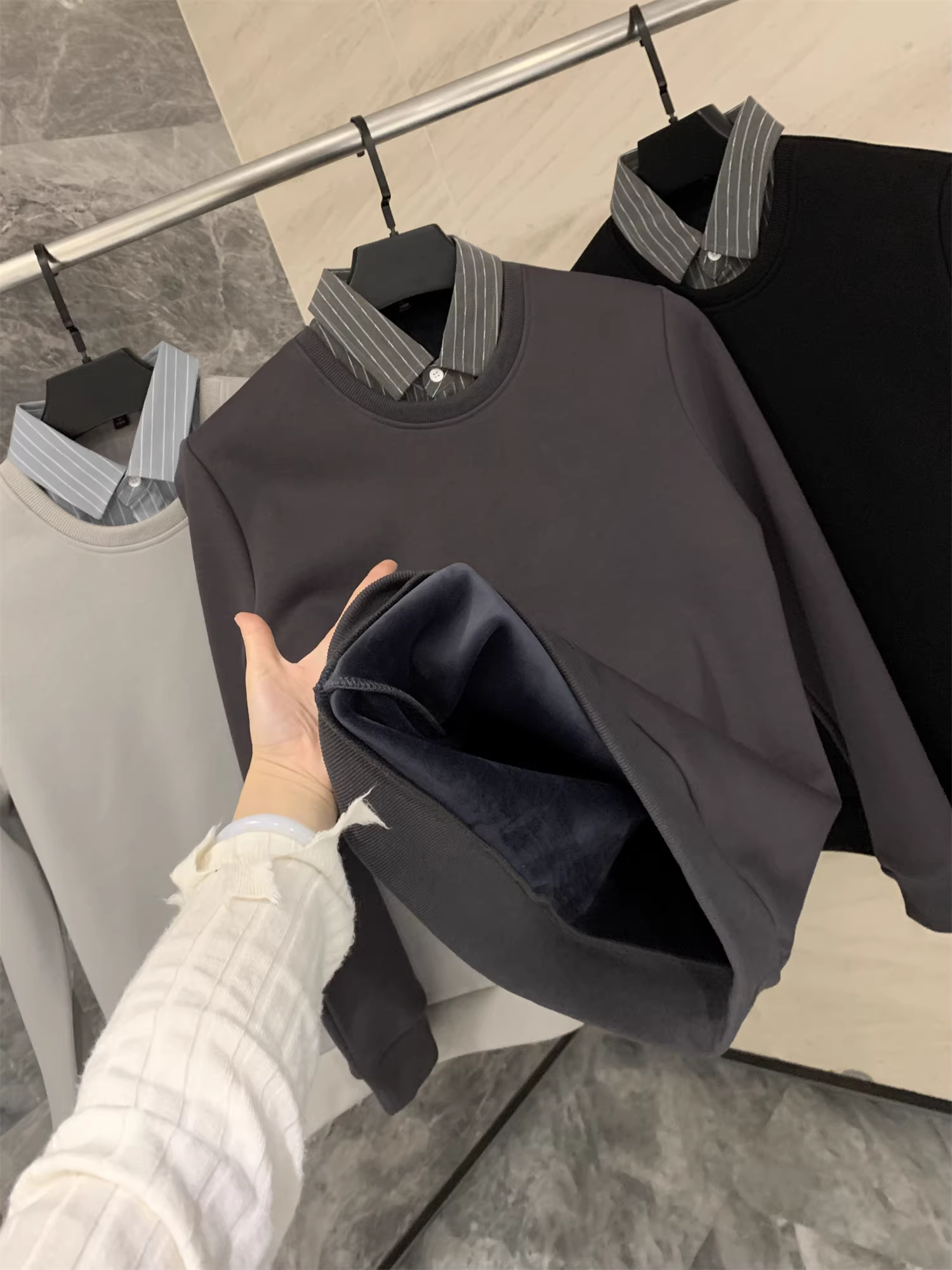 Don Quixote, bộ đồ mùa đông! Dày dặn và lót lông! Áo len dệt kim hai mảnh ấm áp mùa thu đông dành cho nam.