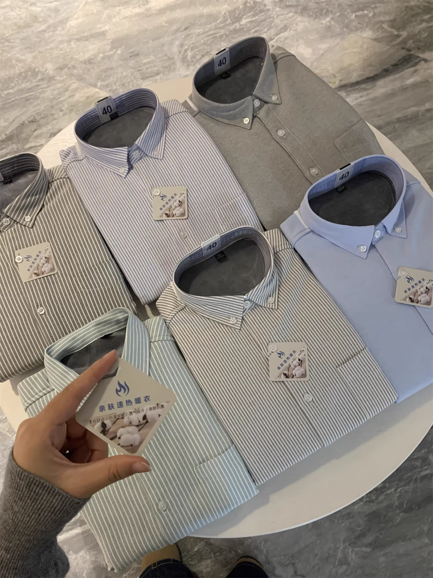 Don Quixote 100% vải cotton Oxford! Áo sơ mi dài tay sọc dày dặn, ấm áp, thời trang dành cho nam mùa thu đông.