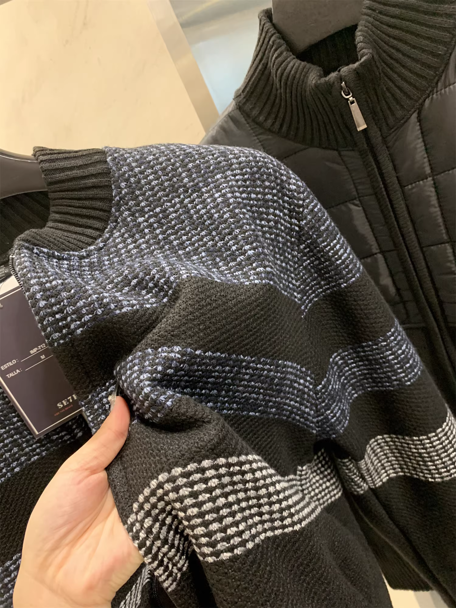 Don Quixote, hãy đi Mỹ! Áo khoác cotton chắp vá! Áo khoác cotton cổ đứng ấm áp, chống gió, phong cách thường ngày mùa thu đông.