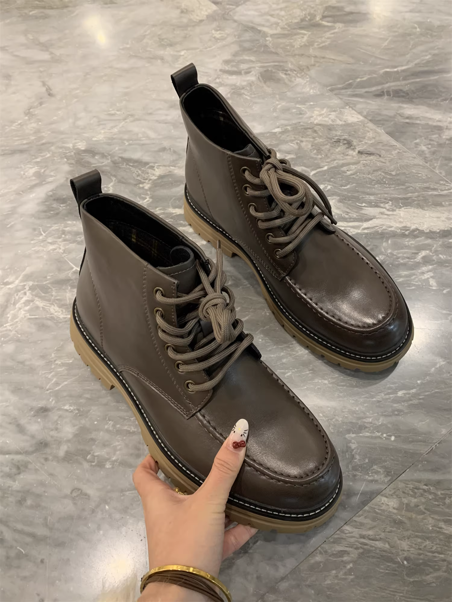 Don Quixote theo phong cách Anh! Lót lông cừu và dày dặn! Giày bốt Martin nam mùa thu đông, kiểu dáng thường ngày, đi làm, cao đến giữa bắp chân, kiểu dáng thời thượng.