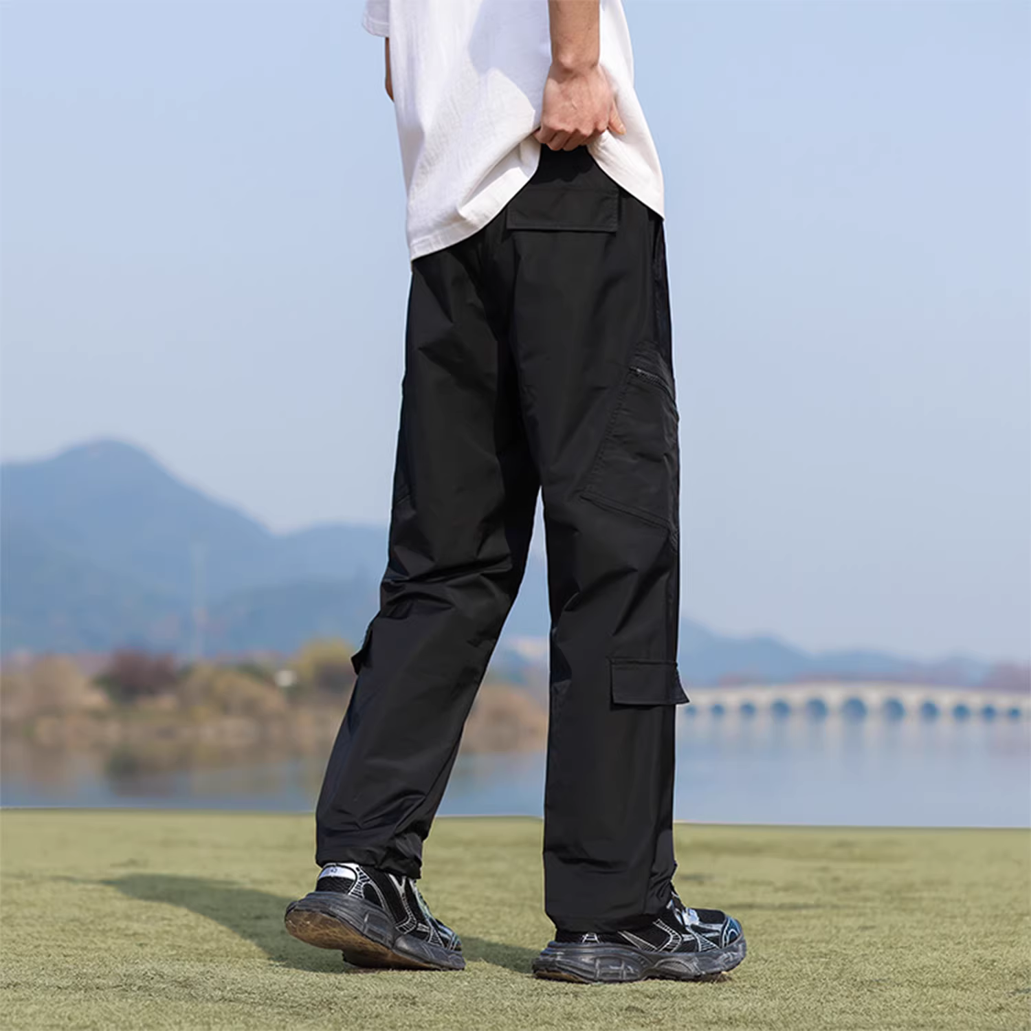 Quần áo bảo hộ lao động ngoài trời Don Quixote Kangaroo! Quần dài thẳng ống rộng, đa năng, thoáng khí, phong cách đường phố Mỹ dành cho nam.