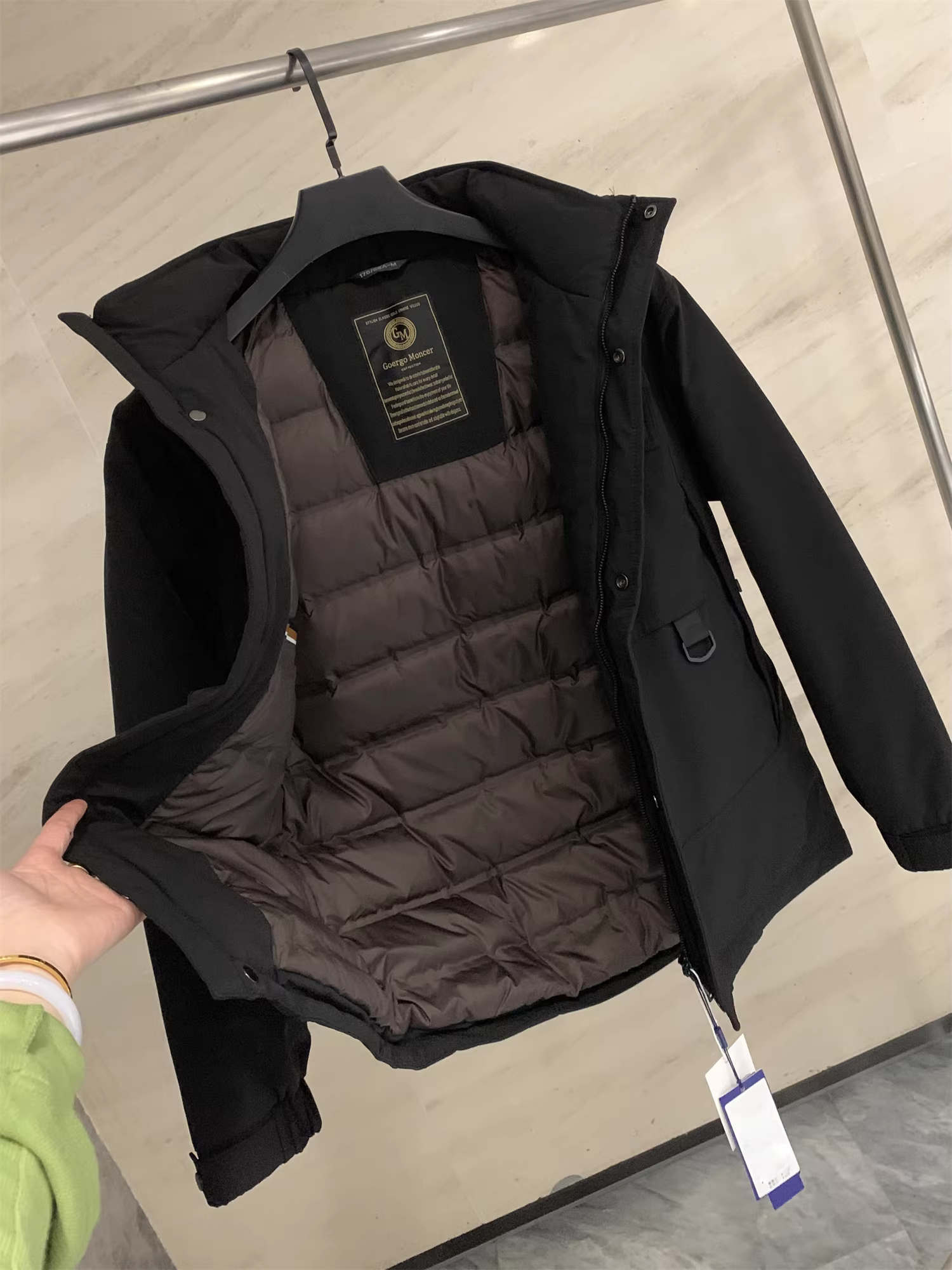 Giảm giá Don Quixote! Áo khoác lông vũ trắng 90%! Áo khoác ngoài chống gió ấm áp, kiểu dáng thường ngày, thích hợp làm áo bảo hộ lao động.