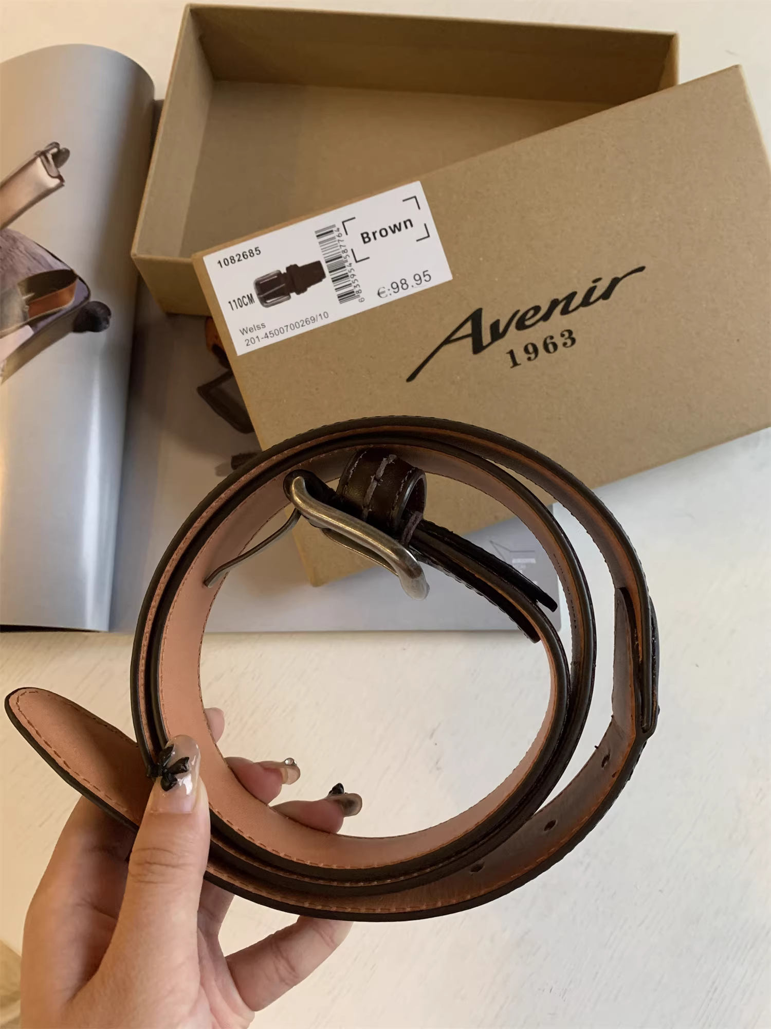 Thắt lưng da bò lớp đầu tiên Don Quixote! Da thuộc thực vật hai mặt! Thắt lưng da nam kiểu doanh nhân, có khóa điều chỉnh.