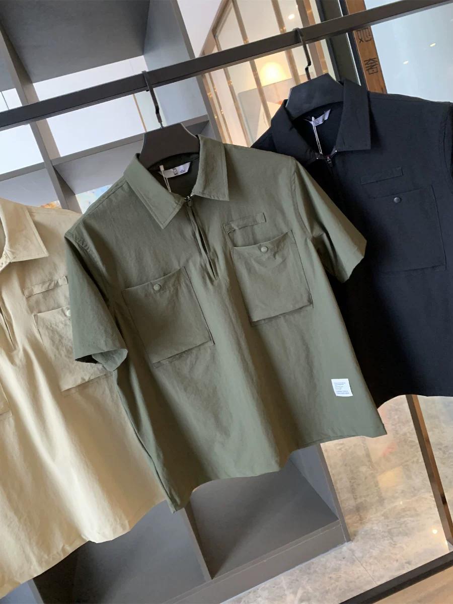 Áo thun nam tay ngắn nửa khóa kéo, chất liệu co giãn, công nghệ nhanh khô, thương hiệu Don Quixote!