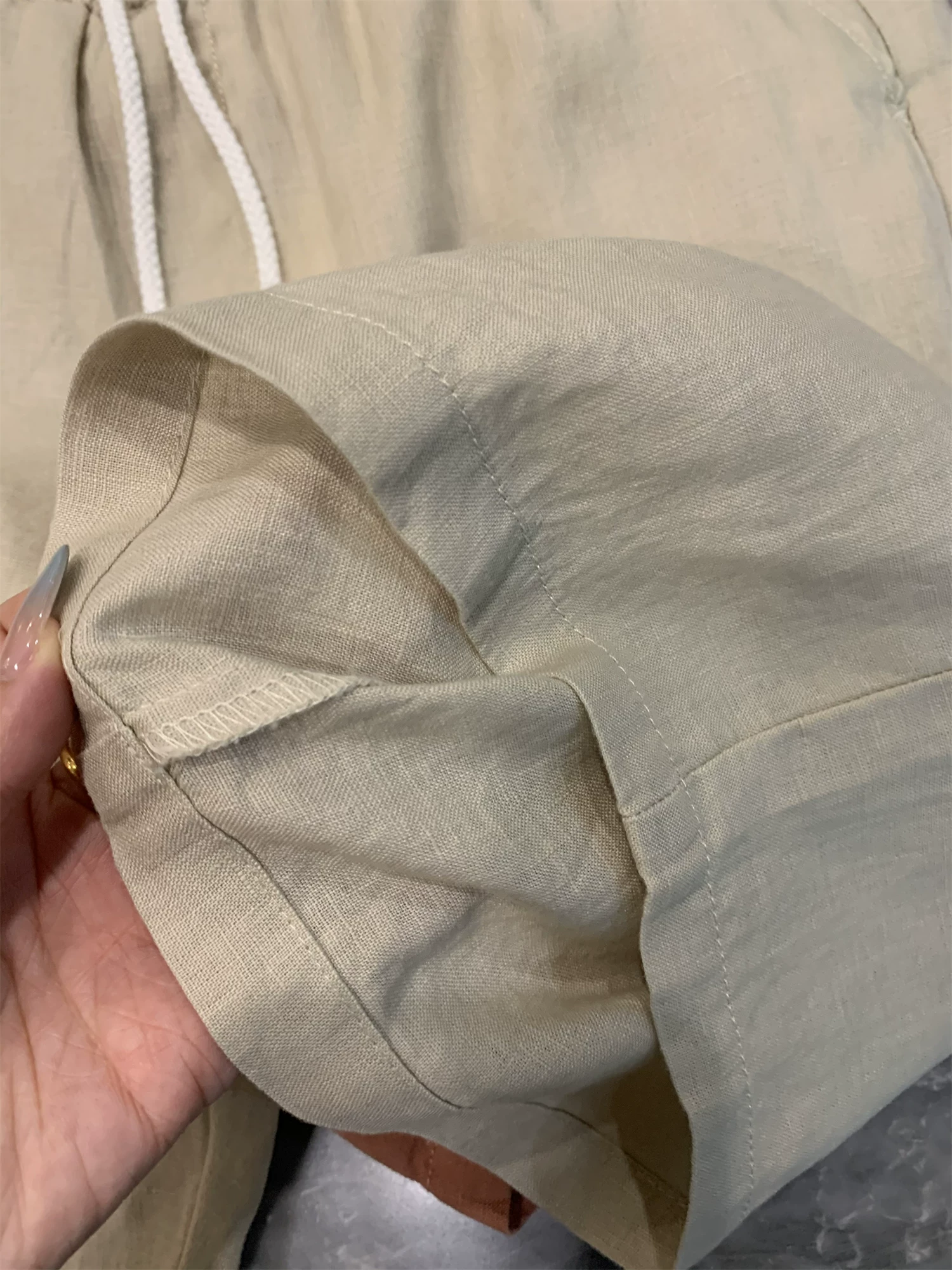 Don Quixote 100% vải lanh! Thoáng mát, thấm hút mồ hôi, thoáng khí! Quần short mùa hè màu trơn đa năng dành cho nam.