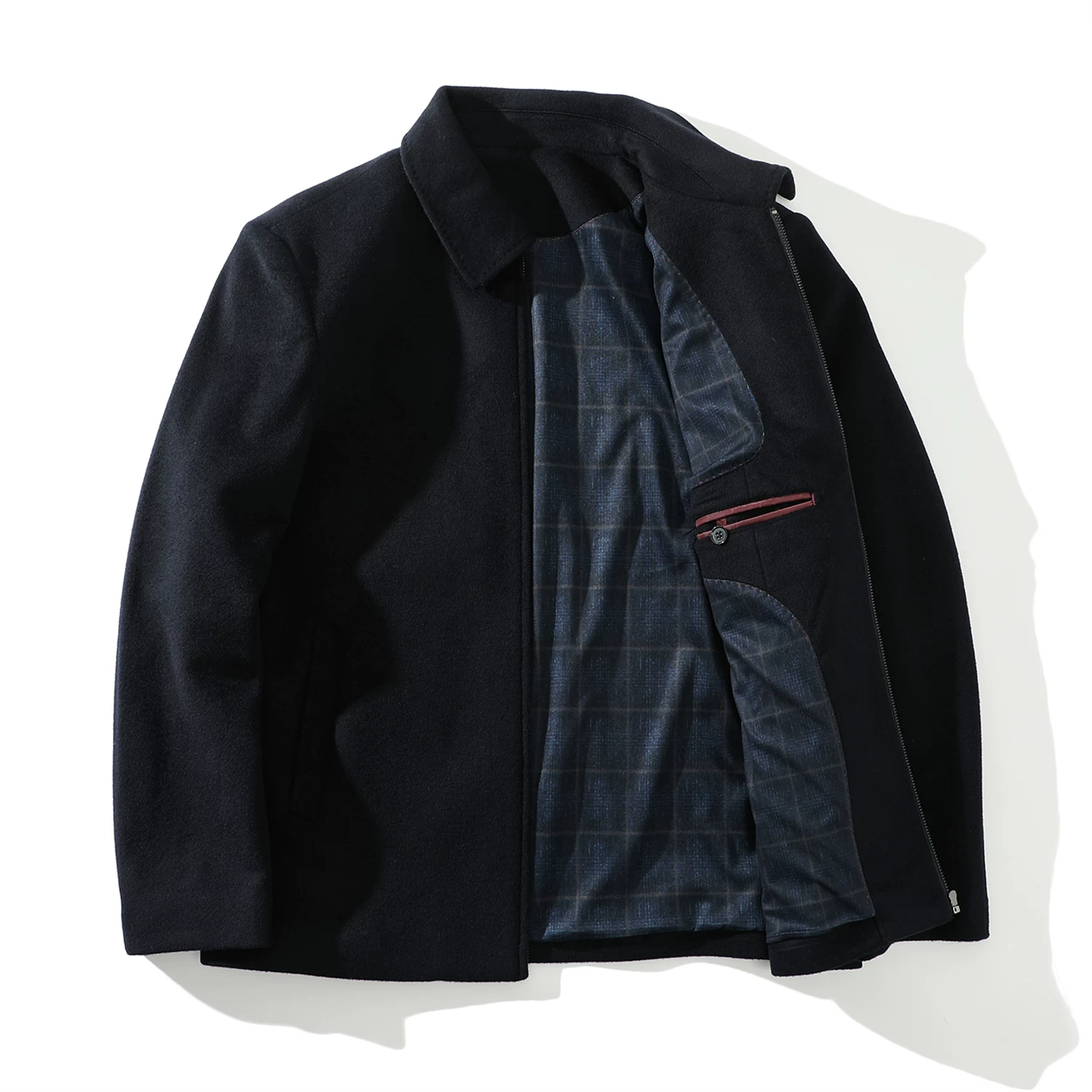 Phong cách Don Quixote! Chất liệu len pha! Áo khoác nam cổ điển, lịch sự, ấm áp mùa thu đông.