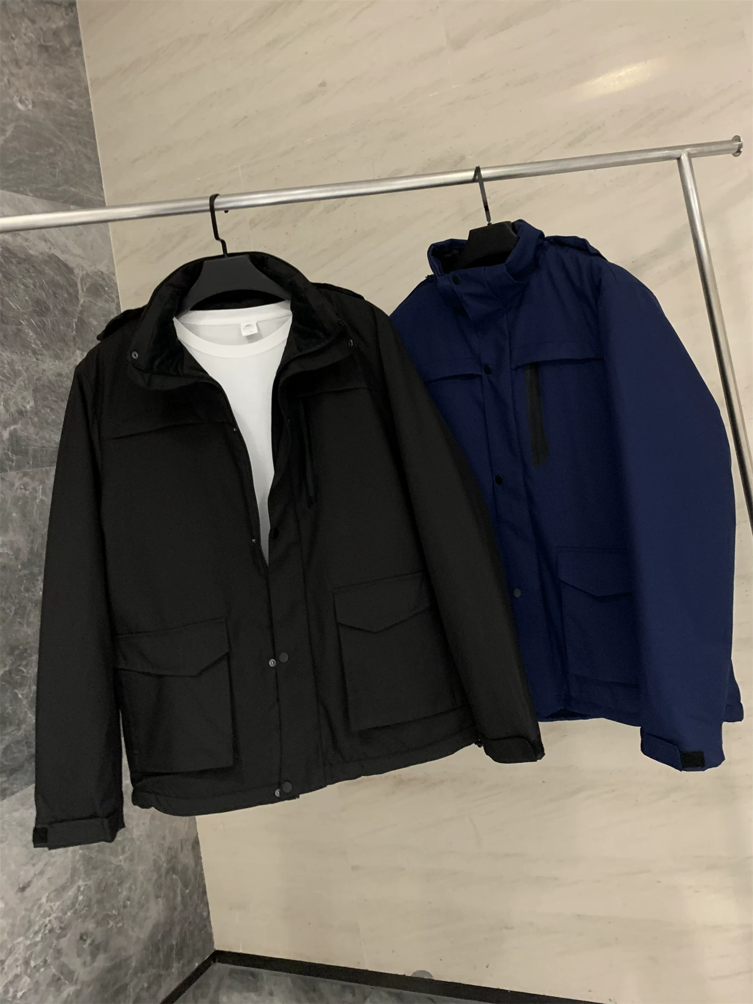 Don Quixote có hệ thống điều khiển nhiệt độ ba cấp! Cao cấp ở Bắc Mỹ! Áo khoác có mũ trùm đầu có thể tháo rời chống gió và chống nước dành cho nam giới