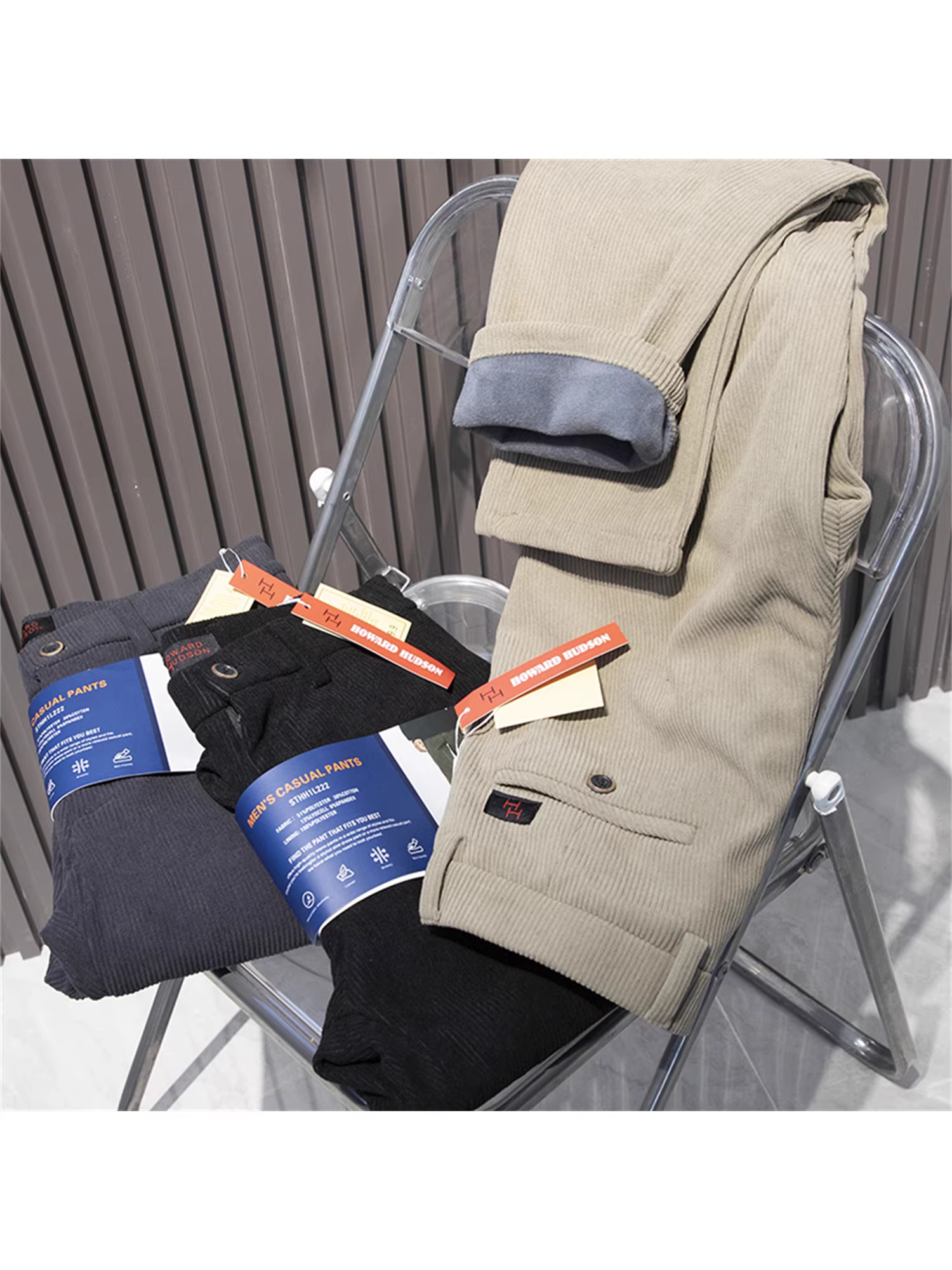 Don Quixote, toàn bộ hàng đều có giá gốc! Thẻ nguyên bản! Quần âu nam chất liệu vải bố gân dệt kiểu Mỹ, lót lông cừu, mùa thu đông, phong cách giản dị.