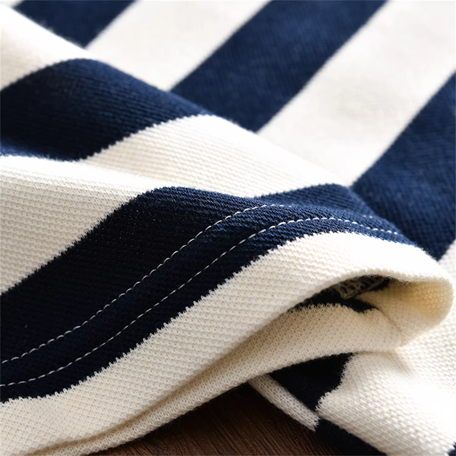 Don Quixote phong cách tối giản Nhật Bản! 250g cotton pique! Áo sơ mi POLO ngắn tay, dáng rộng, sọc, đa năng, thời trang dành cho nam