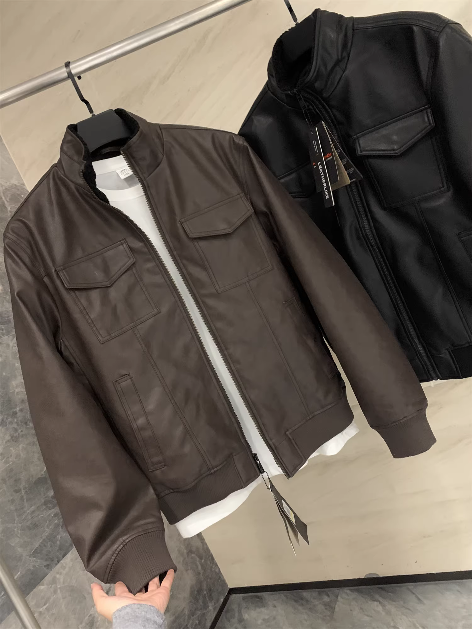 Áo khoác da xe máy cổ điển phong cách Bắc Mỹ Don Quixote! Chất liệu da PU chống thấm nước, có đệm, kiểu dáng thời thượng