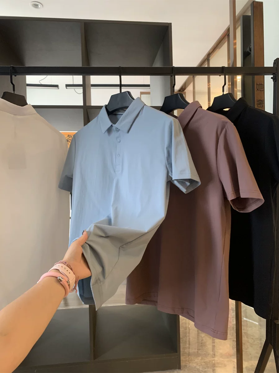 Áo Polo nam Don Quixote thấm hút mồ hôi! Thấm hút mồ hôi, thoáng khí và kháng khuẩn! Áo Polo nam mùa hè màu trơn đa năng tay ngắn