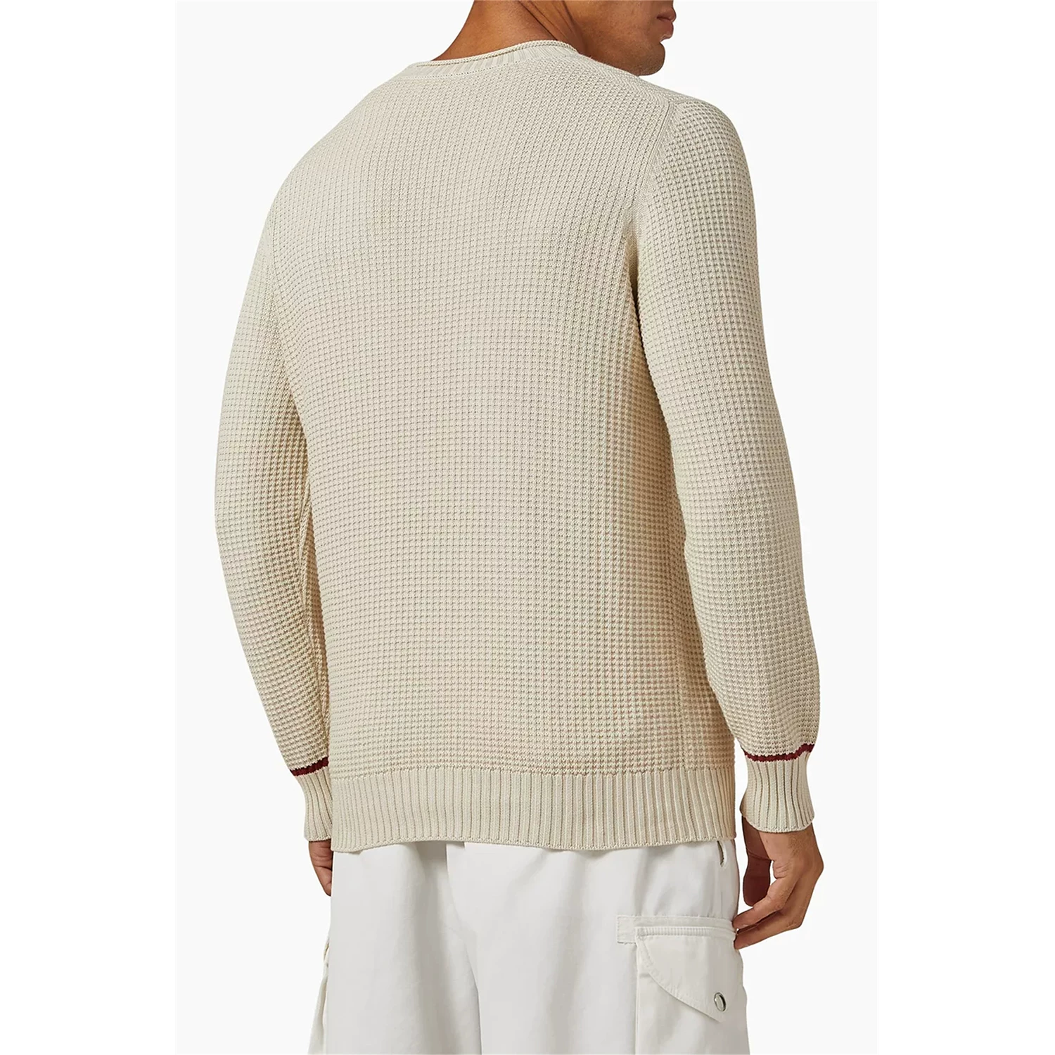 Don Quixote Offline 1W+! Dòng sản phẩm Sailing! Áo len nam dệt kim viền cuốn, chất liệu gân, xu hướng Thu Đông