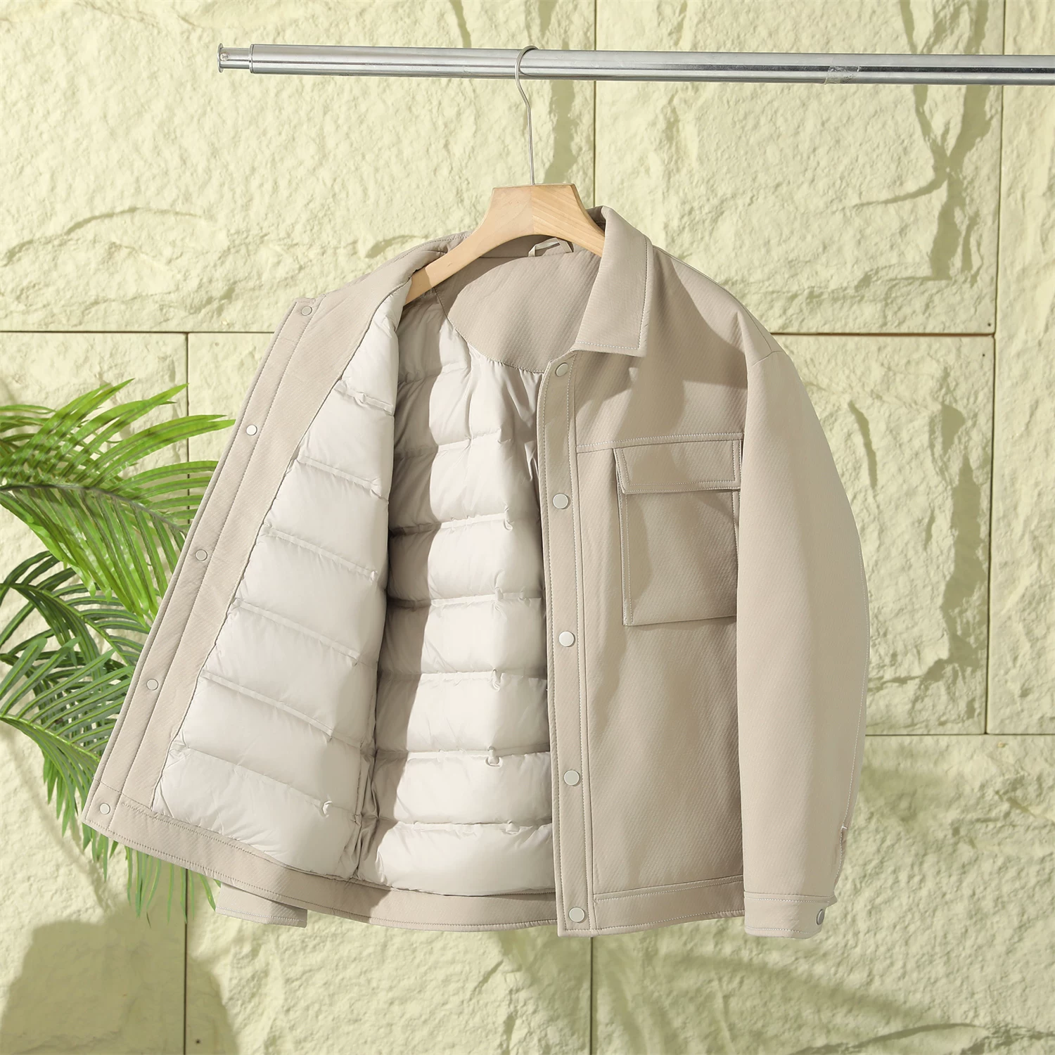 Áo khoác phao kiểu Mỹ Don Quixote! 90% lông vịt! Áo khoác ngoài mùa đông chống gió, kiểu dáng thường ngày, có ve áo dành cho nam.