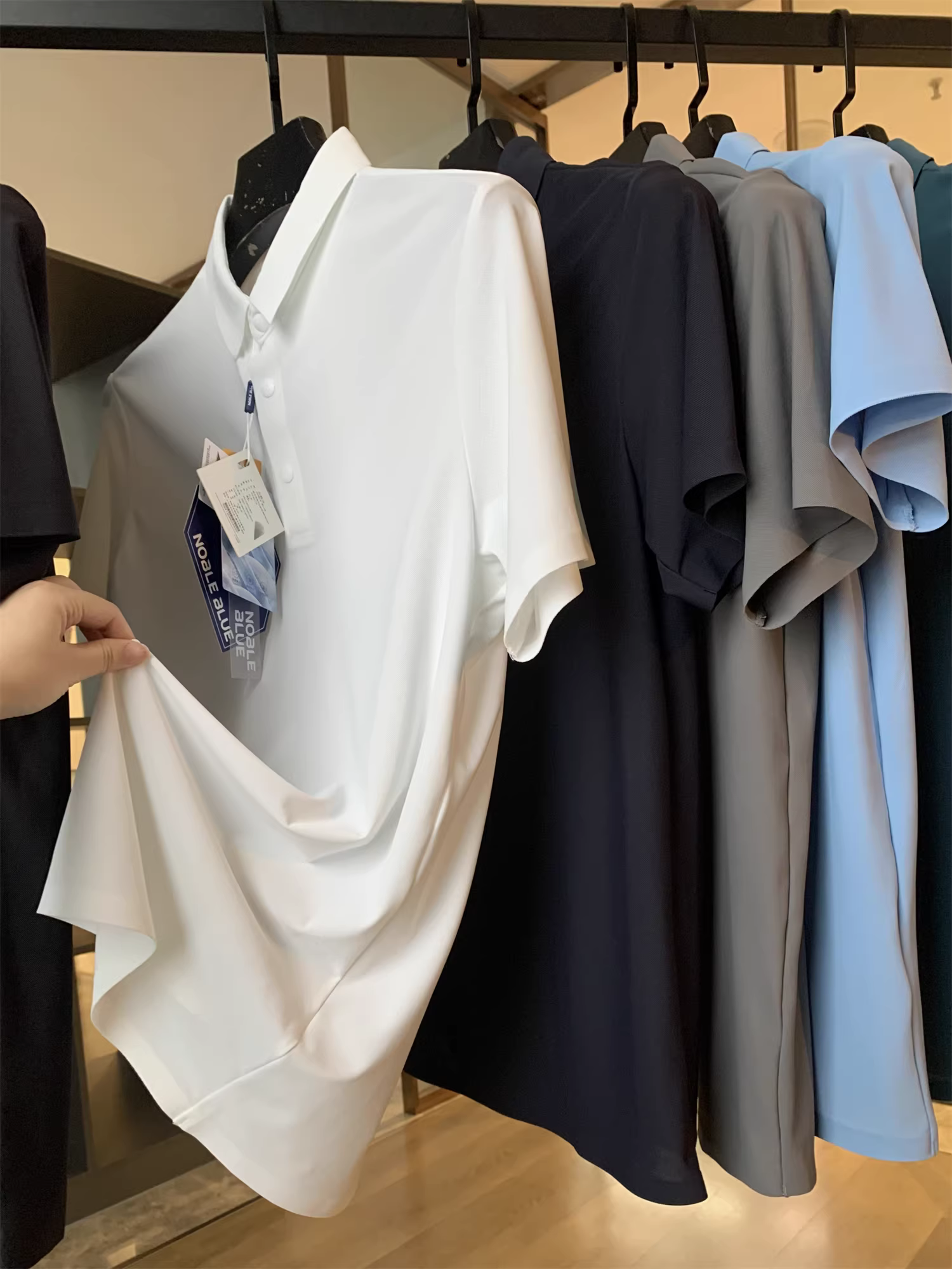 Tủ Don Quixote 1090! Áo sơ mi POLO ngắn tay khô nhanh cho nam, có khả năng làm mát tuyệt vời + cắt laser liền mạch