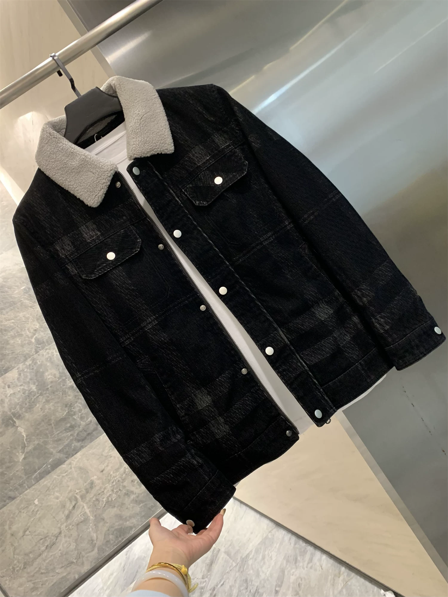 Don Quixote H Yu Dan! Áo khoác cotton phối cổ chéo, lót bông 40+! Áo khoác mùa thu đông dành cho nam.