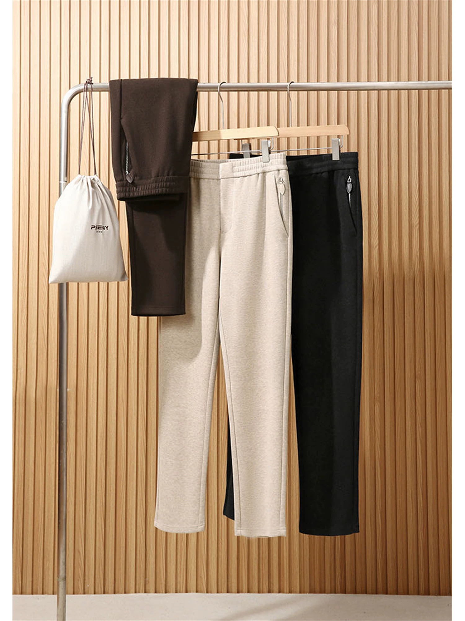 Quần len pha acetate kiểu xương cá Don Quixote! Quần len phong cách tiền cổ điển, quần nam mặc thường ngày.