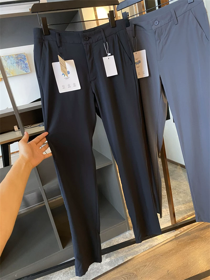 Don Quixote rất sảng khoái và mát mẻ! Nhanh khô, thoáng khí, co giãn bốn chiều! Quần âu nam màu trơn siêu mỏng dành cho mùa hè.