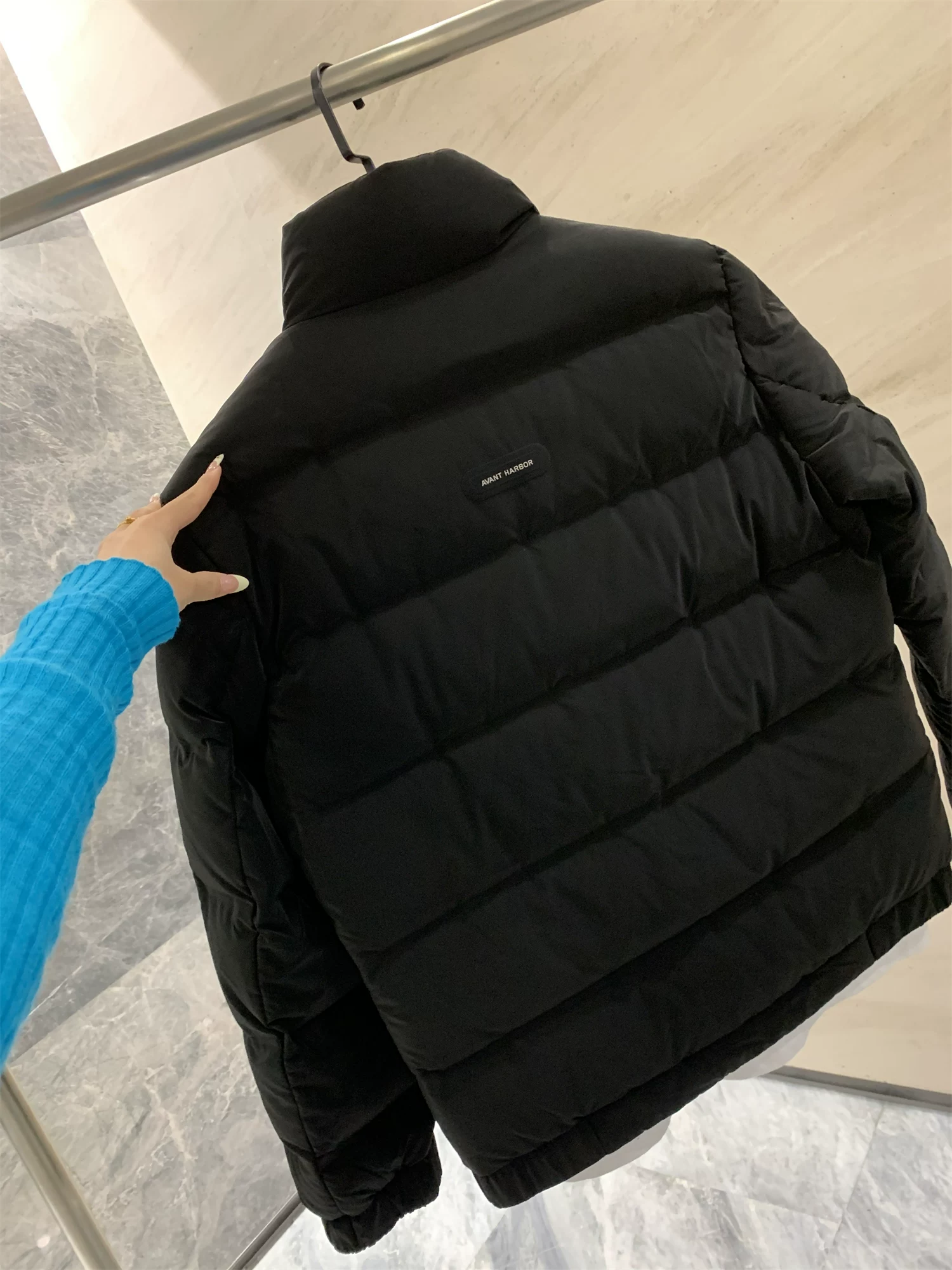 Don Quixote H Yu Dan! Bề mặt bằng da PU + 90% lông vũ vịt + graphene tự sưởi ấm! Áo khoác phao cổ đứng ấm áp dành cho nam