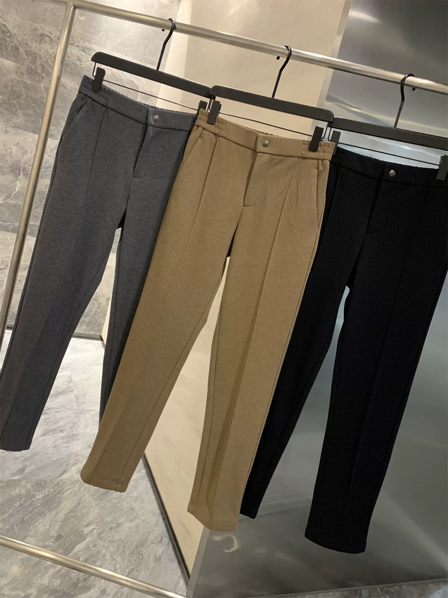 Phong cách tiền cổ Don Quixote! Len merino dệt thủ công + lyocell! Xu hướng quần âu len may ba chiều mùa thu đông.