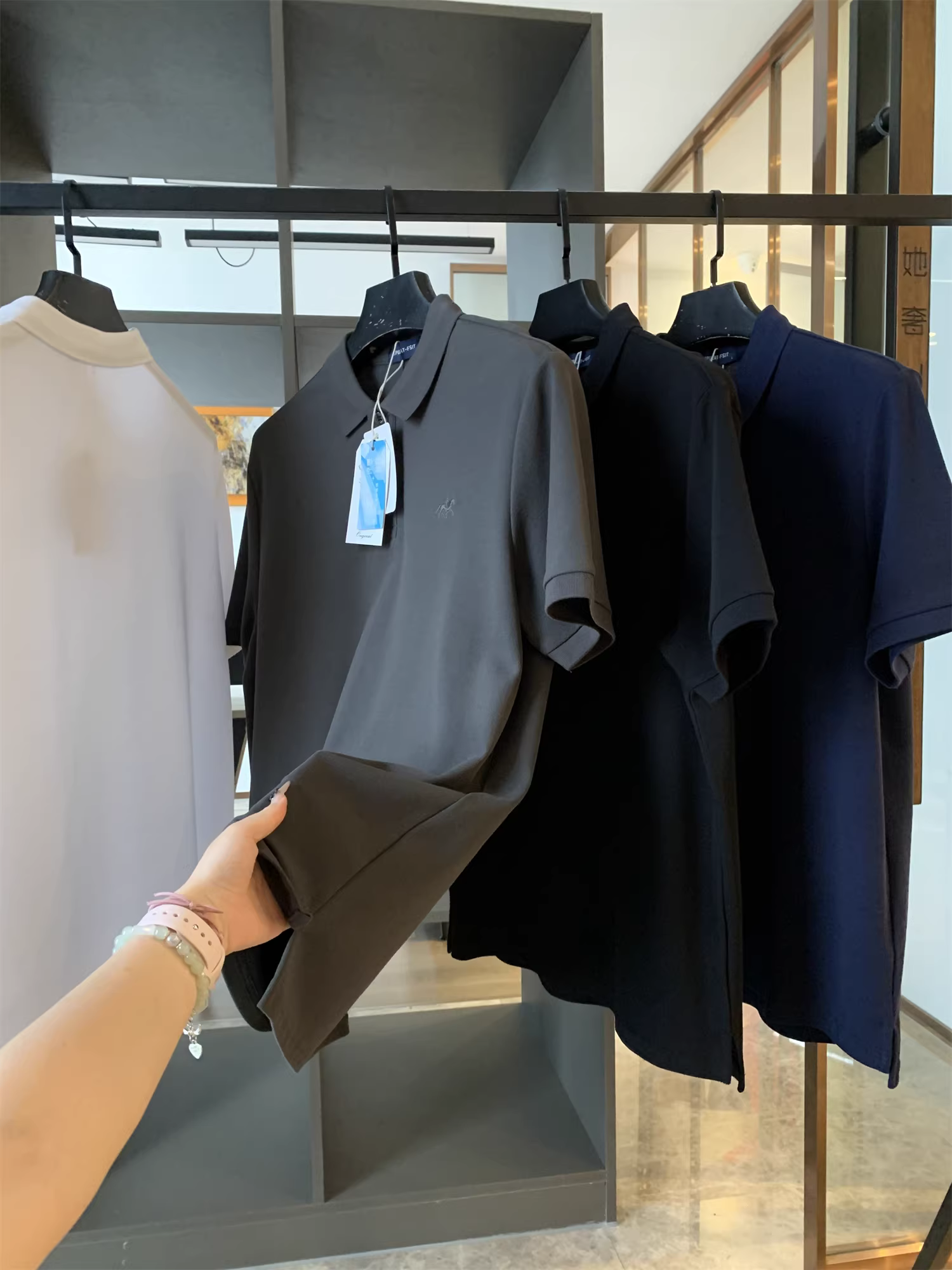 Don Quixote Offline 598! Áo sơ mi POLO ngắn tay có cổ, chất liệu cotton pique thoáng khí 240g dành cho nam mùa hè