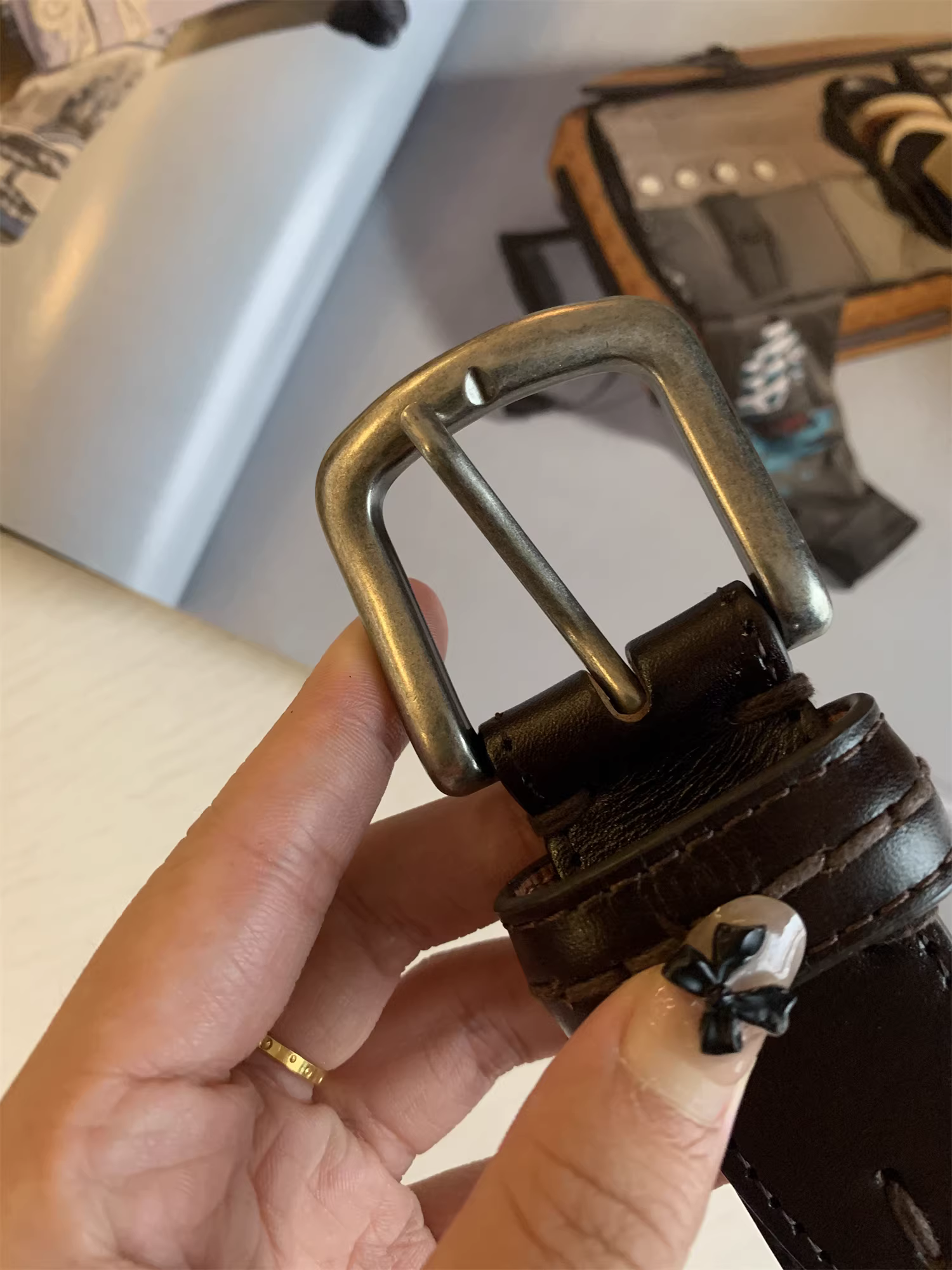 Thắt lưng da bò lớp đầu tiên Don Quixote! Da thuộc thực vật hai mặt! Thắt lưng da nam kiểu doanh nhân, có khóa điều chỉnh.