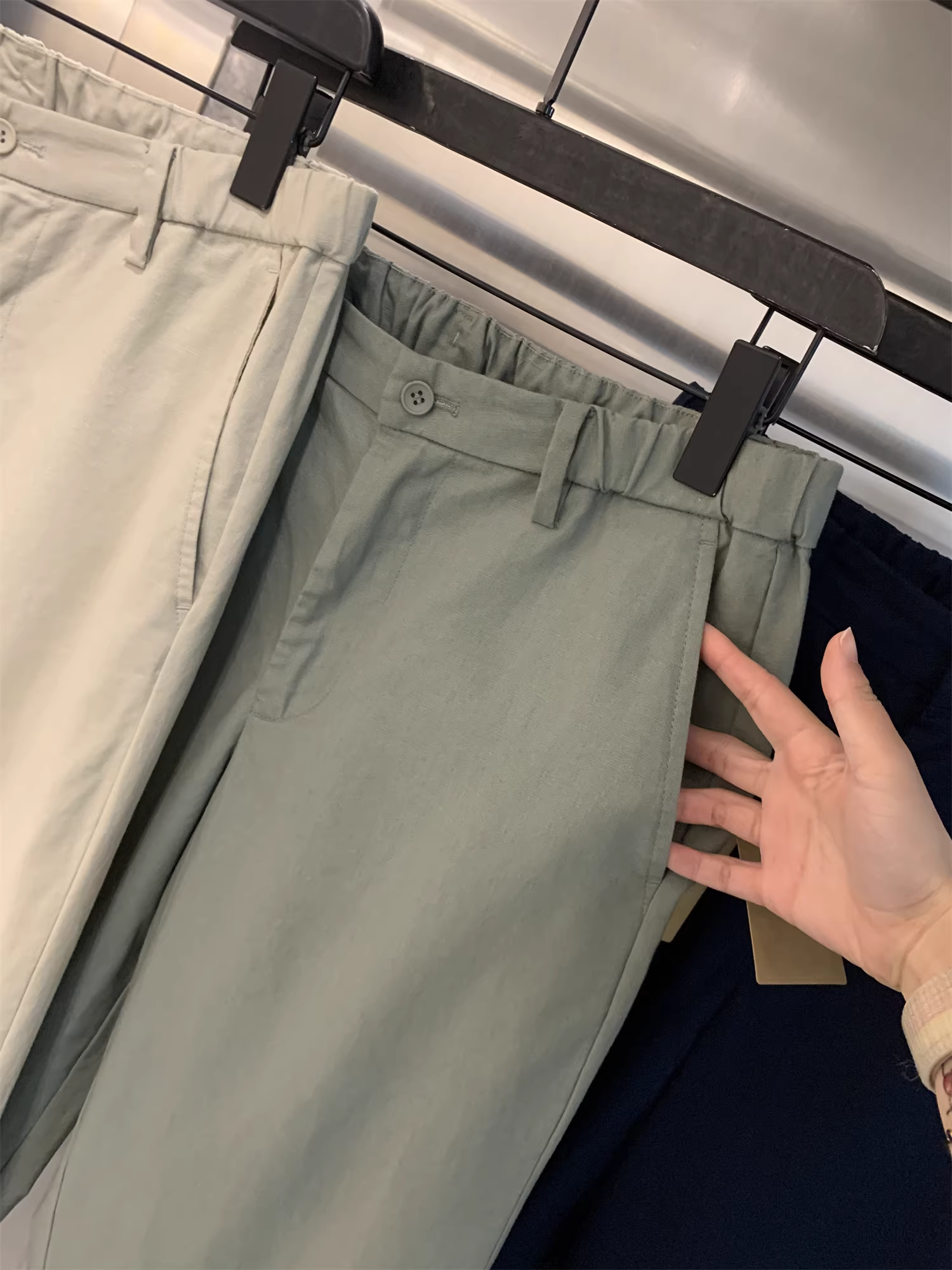 Trang phục thường ngày Don Quixote! Vải lanh + pha cotton! Quần dài nam mùa hè mỏng thoáng khí Quần dài hợp thời trang