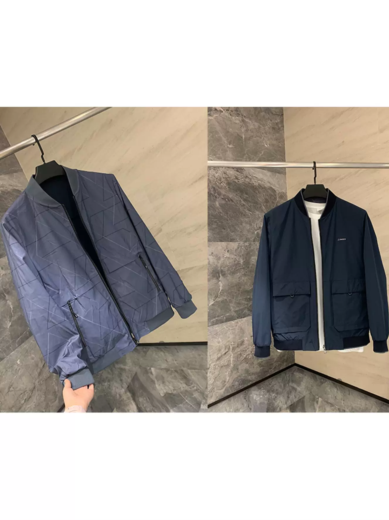 Áo khoác nam Don Quixote Clearance! Có thể đảo ngược! Áo khoác nhẹ, phong cách kinh doanh giản dị, đa năng, cổ bóng chày.